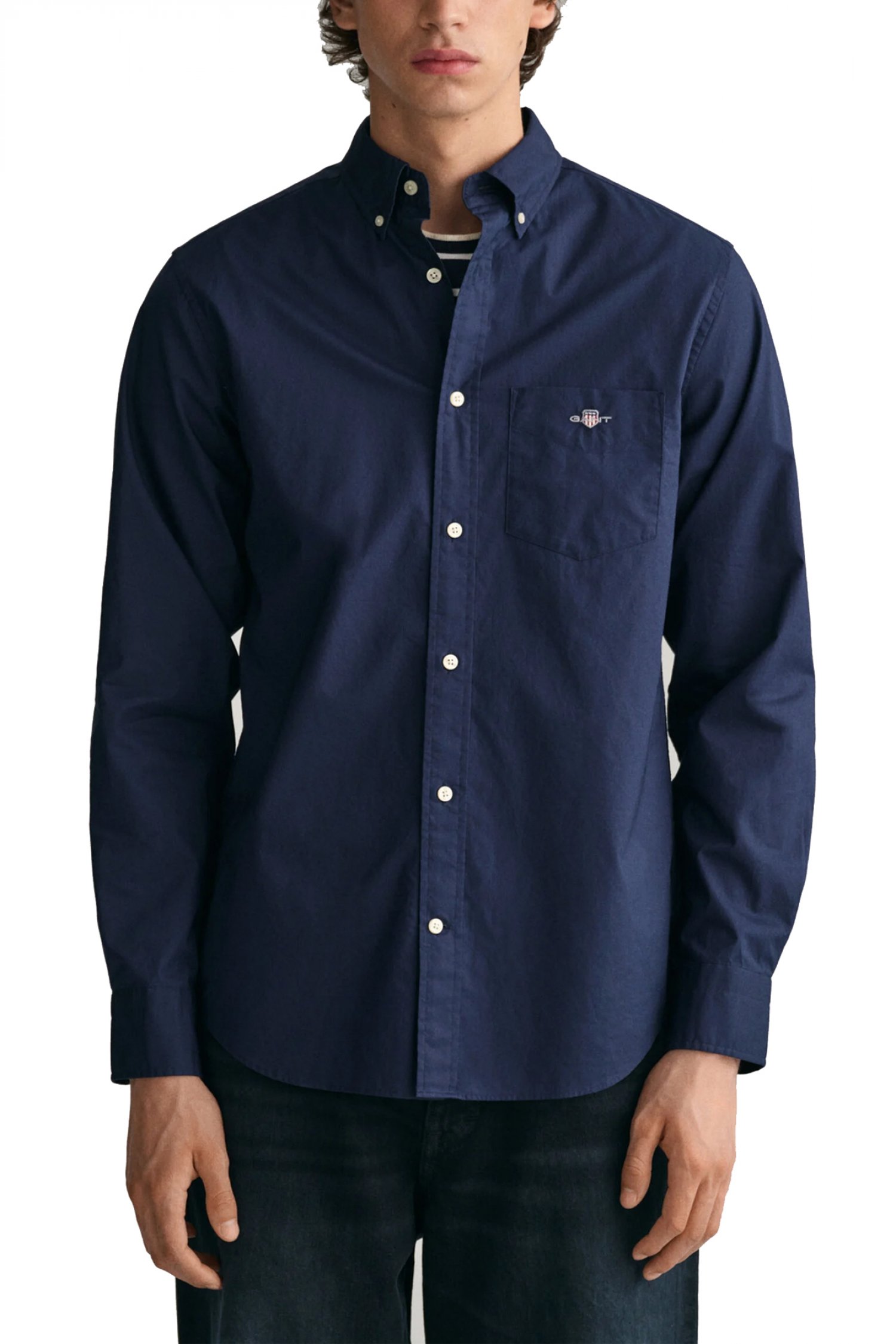 GANT ΠΟΥΚΑΜΙΣΟ REG CLASSIC POPLIN SHIRT ΜΠΛΕ