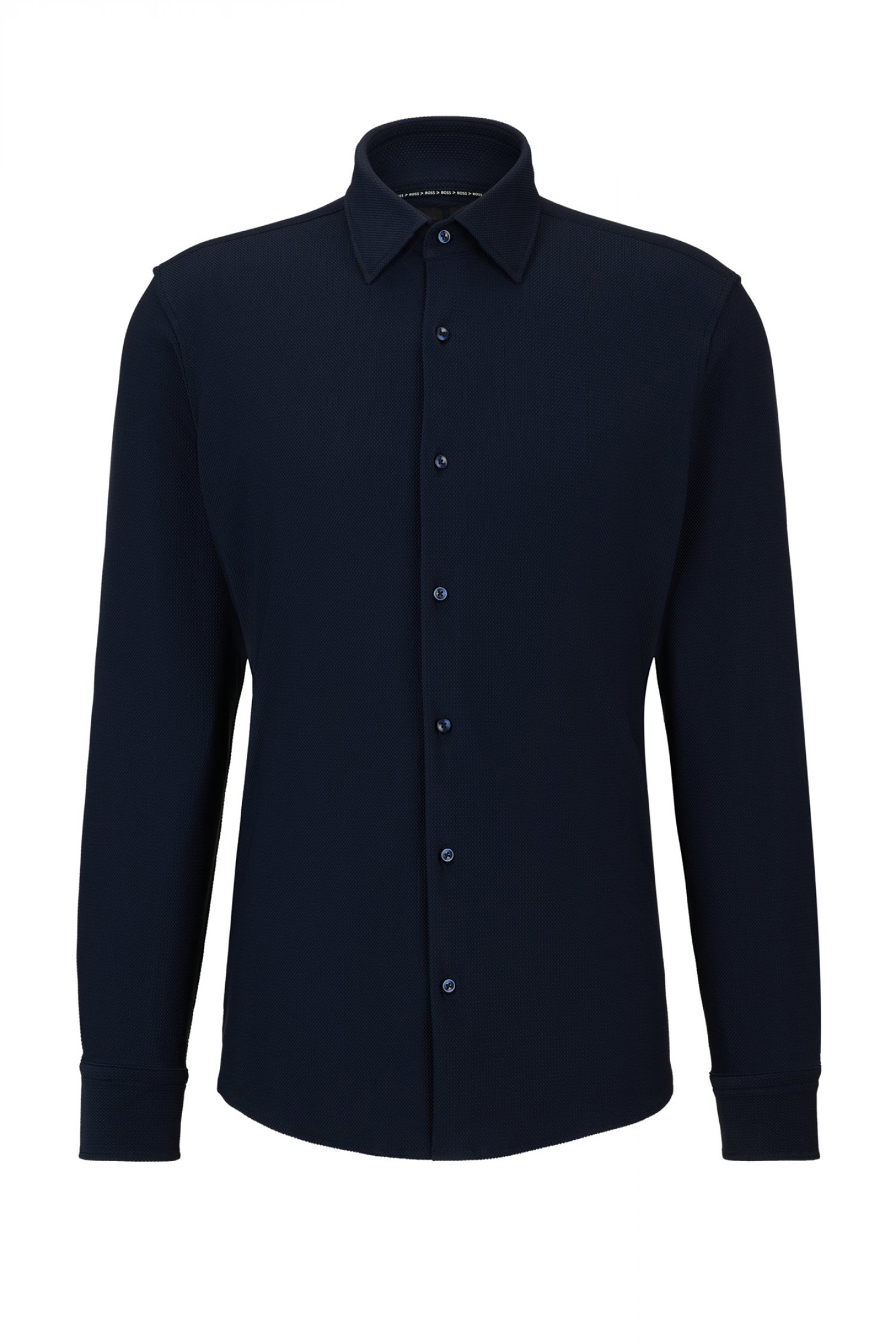 BOSS ΠΟΥΚΑΜΙΣΟ REGULAR FIT ΜΙΚΡΟΣΧΕΔΙΟ P-JOE-KENT-C1-222 ΜΠΛΕ