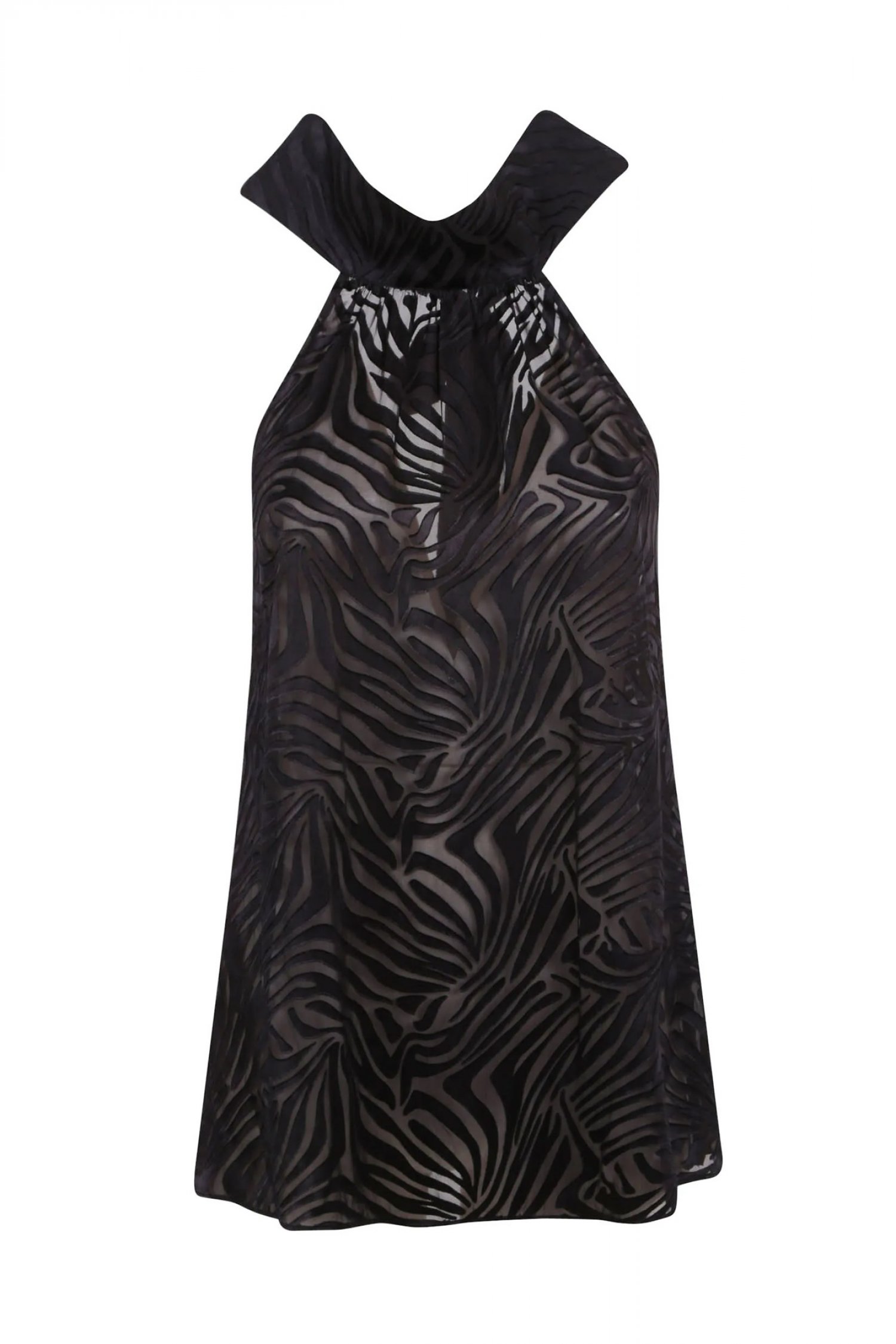 PINKO TOP TORCELLO ΔΙΑΦΑΝΕΙΑ ΔΕΣΙΜΟ ΛΑΙΜΟ ΠΛΑΤΗ ΕΞΩ ΜΑΥΡΟ