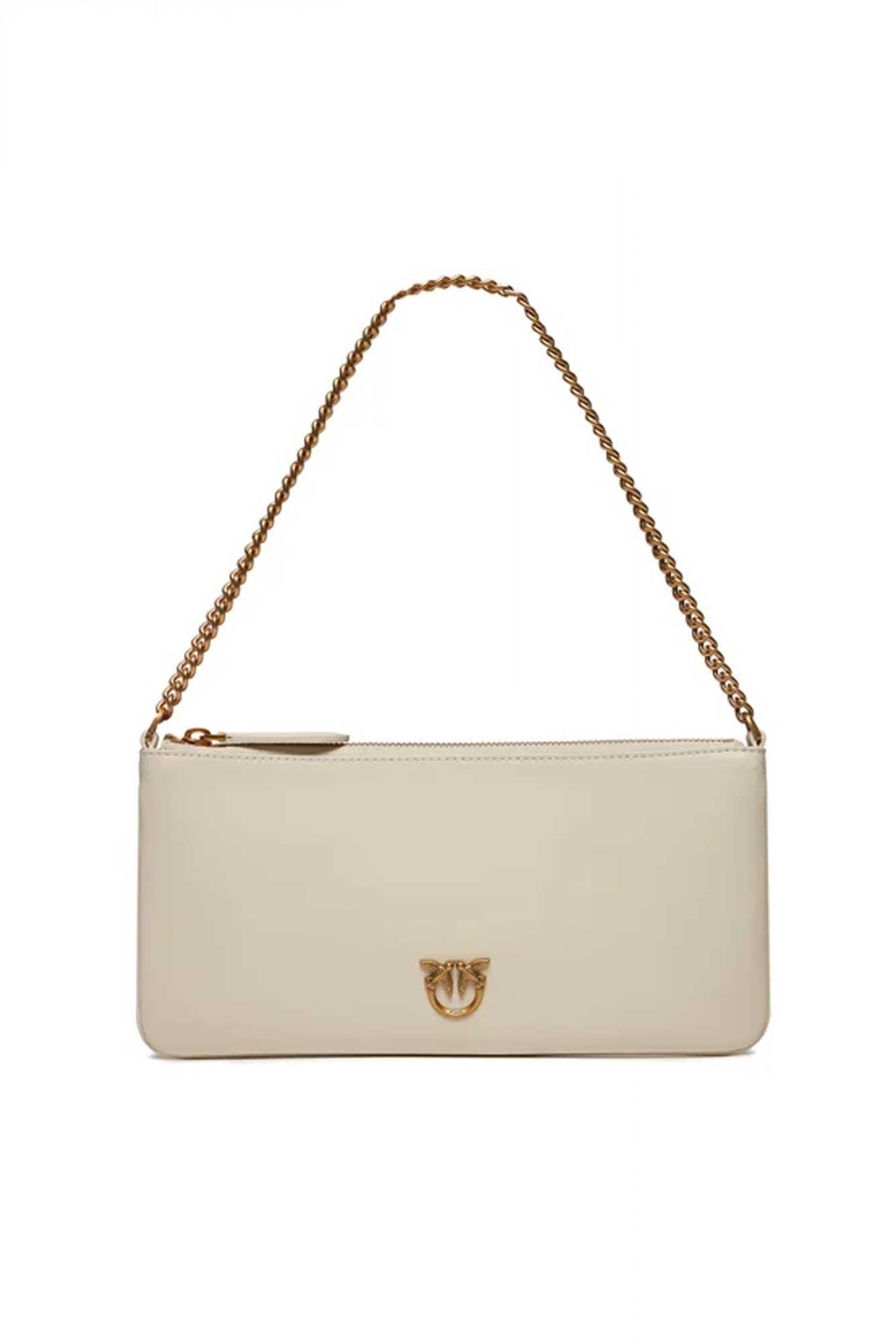 PINKO ΤΣΑΝΤΑΚΙ ΩΜΟΥ HORIZONTAL FLAT VITELLO SETA ΛΕΥΚΟ