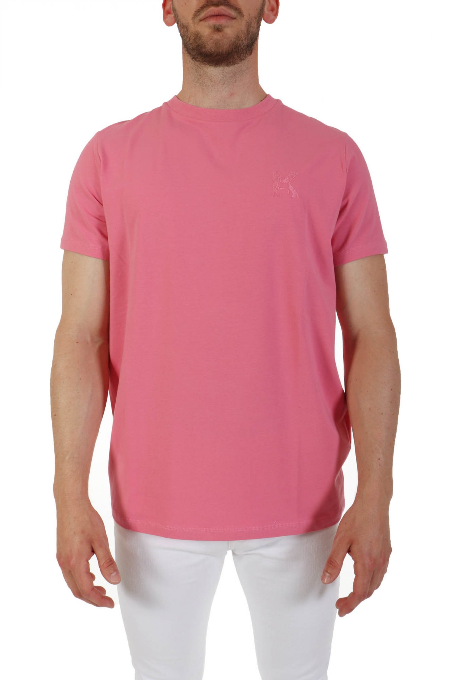 KARL LAGERFELD T-SHIRT LOGO ΡΟΖ