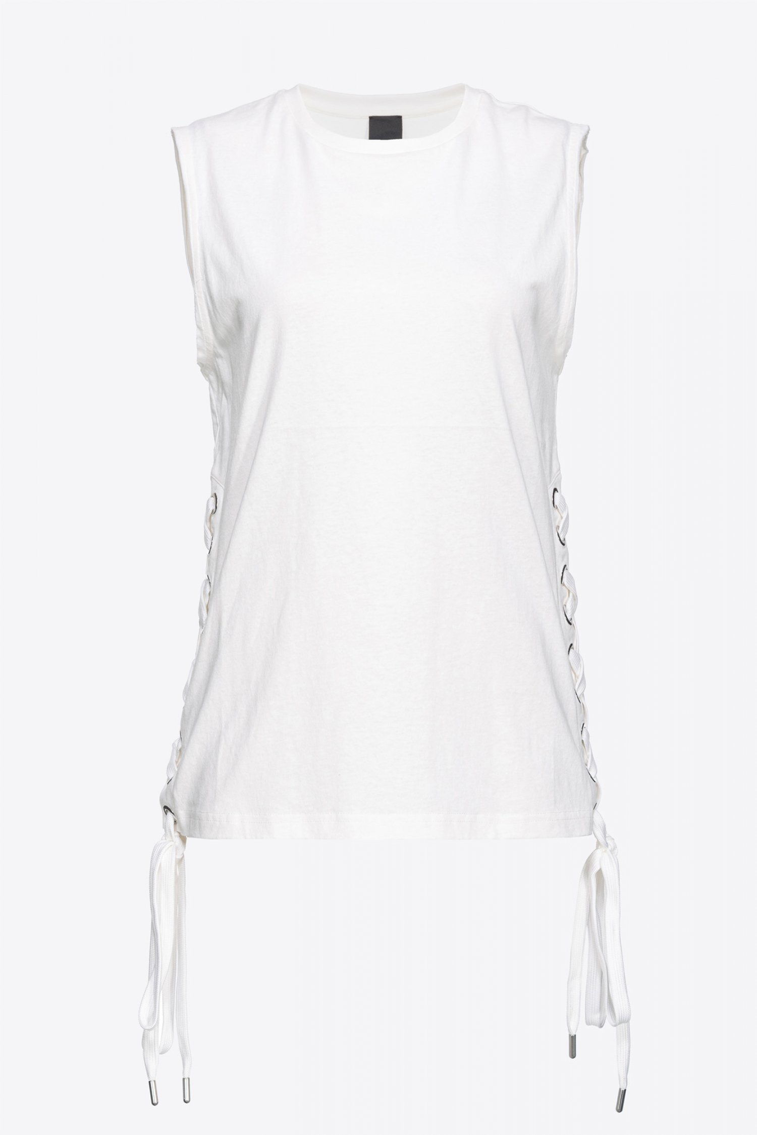 PINKO T-SHIRT TAXI DRIVER ΚΟΡΔΟΝΙΑ ΠΛΑΙ ΛΕΥΚΟ