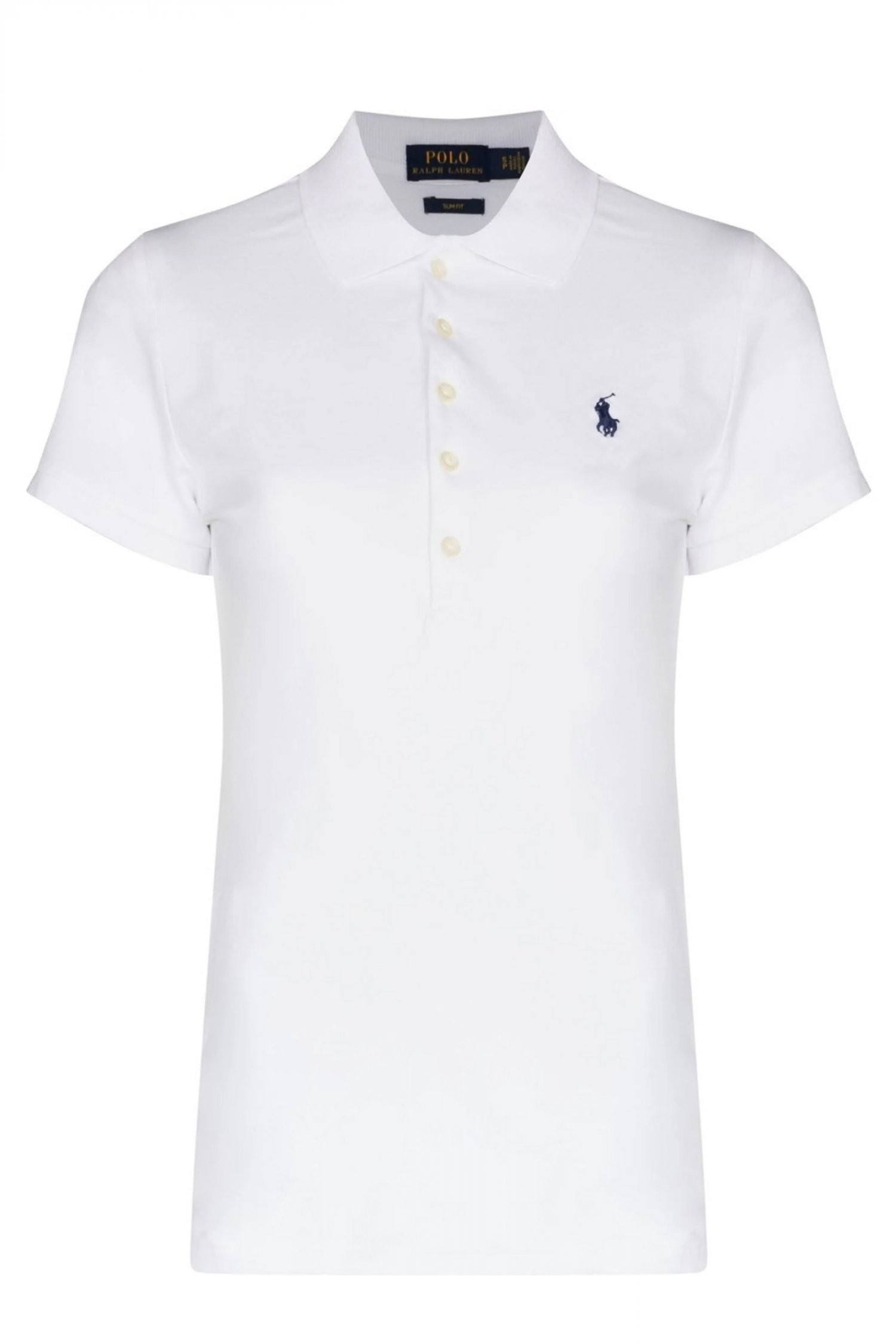 RALPH LAUREN POLO SLIM FIT W BSR LOGO ΛΕΥΚΟ