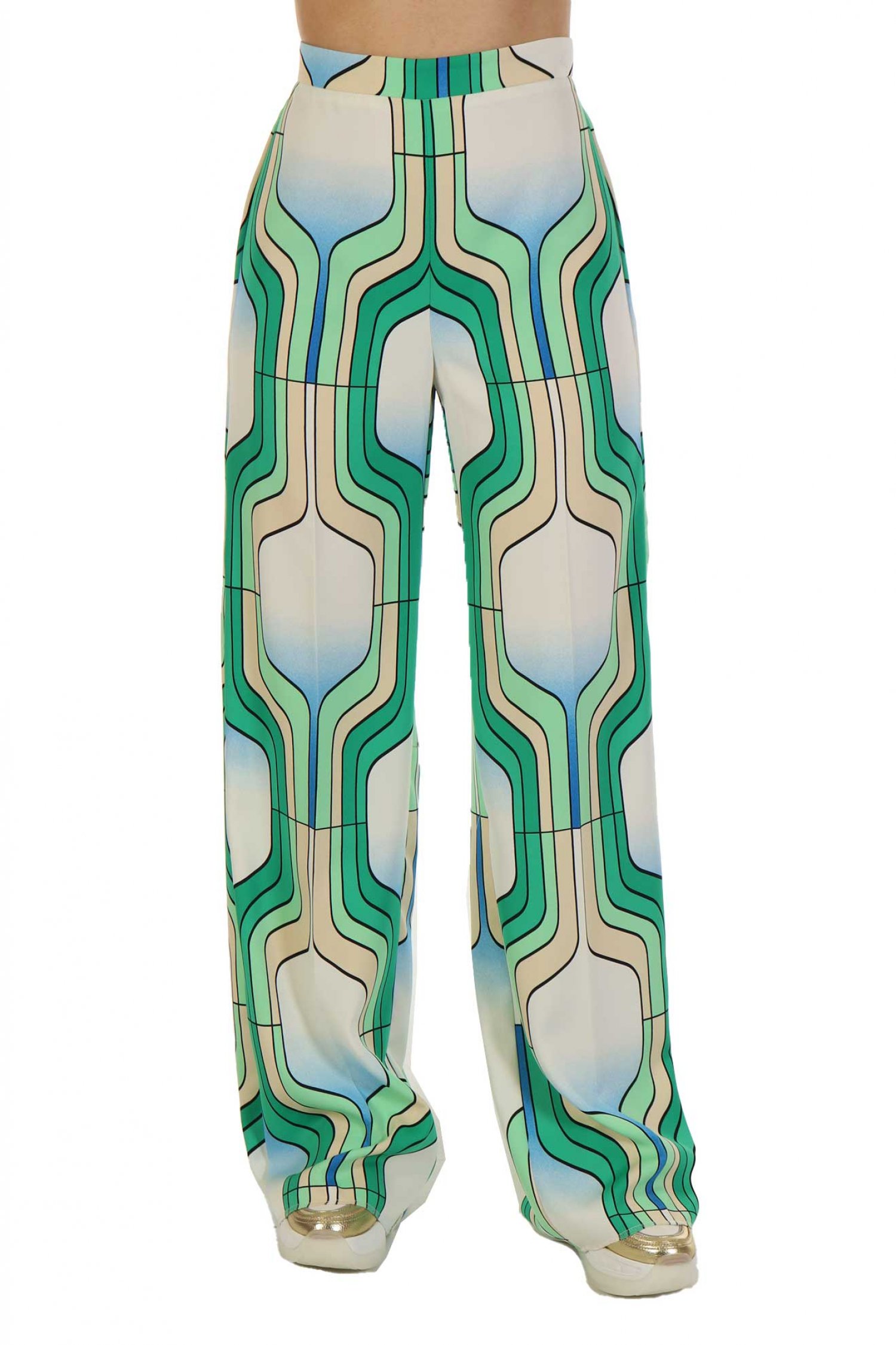 MARELLA ΠΑΝΤΕΛΟΝΑ CIFRA ΠΟΛΥΧΡΩΜΗ ΠΡΑΣΙΝΗ