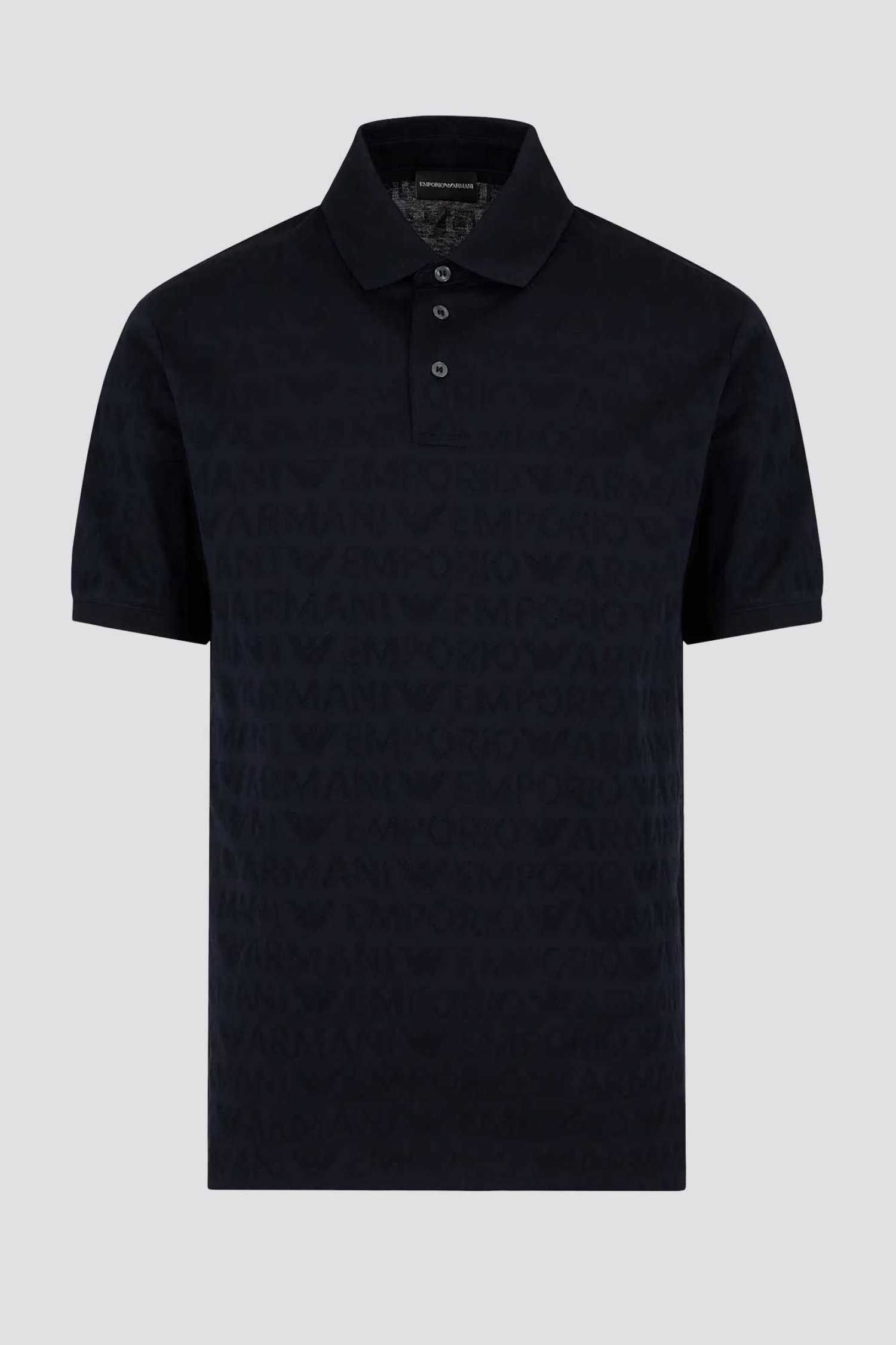 EMPORIO ARMANI POLO ALL OVER LOGO ΜΠΛΕ