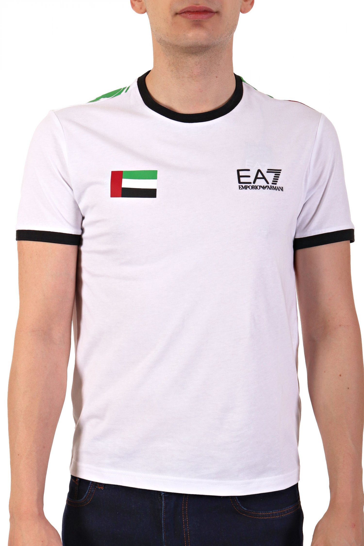 ARMANI 7 T-SHIRT LOGO UAE FLAG ΛΕΥΚΟ-ΠΡΑΣΙΝΟ