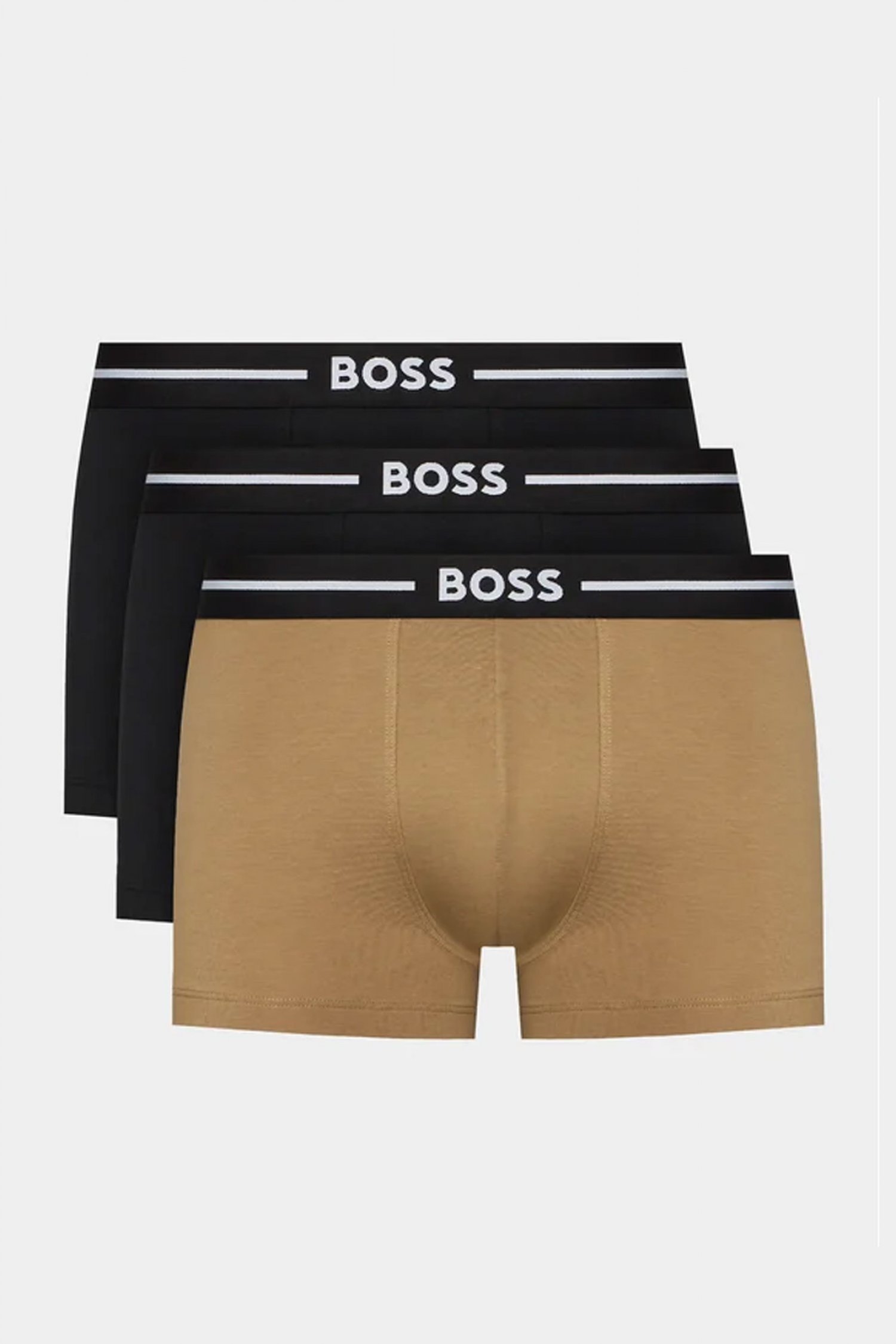 BOSS ΕΣΩΡΟΥΧΑ TRUNK 3P BOLD COTTON STRETCH ΜΑΥΡΟ-ΜΠΕΖ