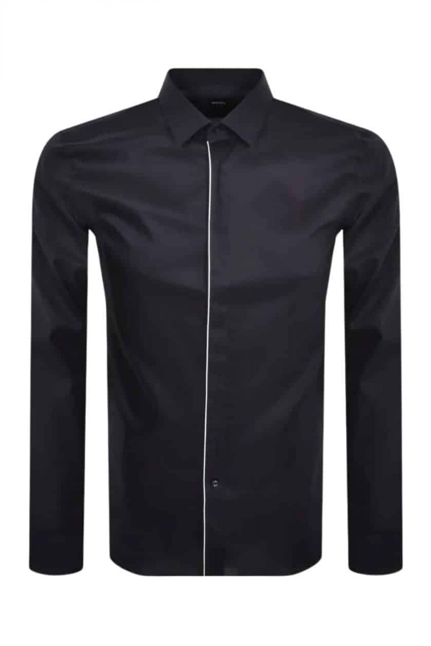 BOSS ΠΟΥΚΑΜΙΣΟ SLIM FIT EASY IRON H-HANK-PARTY4-241 ΜΠΛΕ