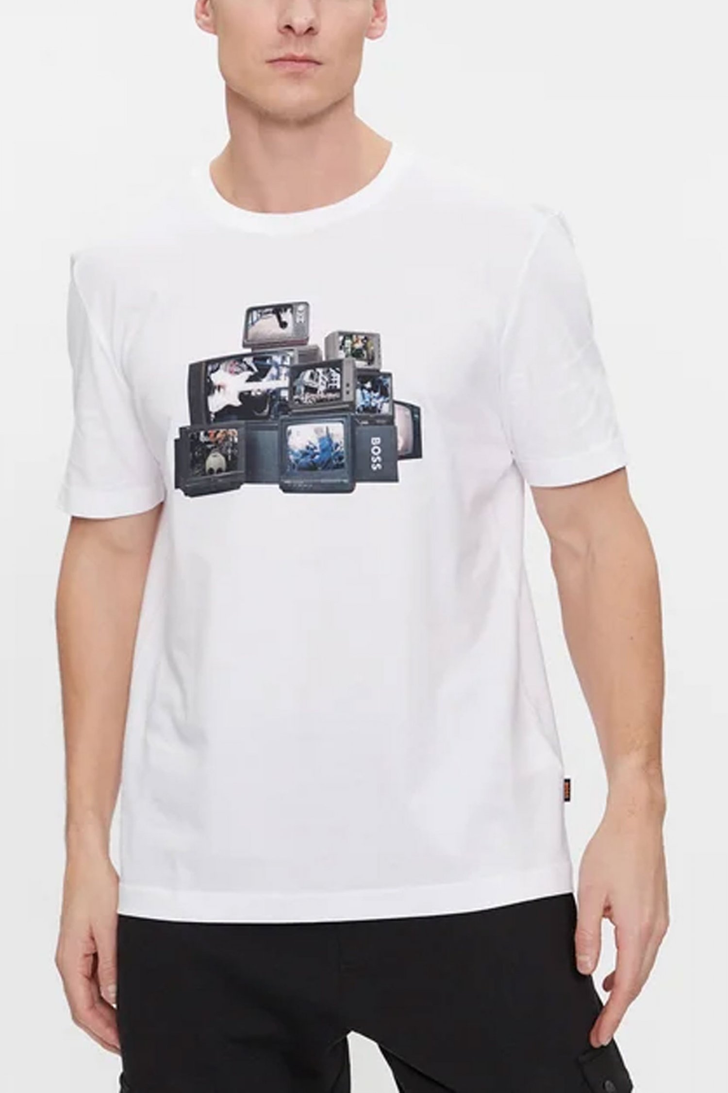 BOSS CASUAL T-SHIRT TEEMUSHROOM ΛΕΥΚΟ