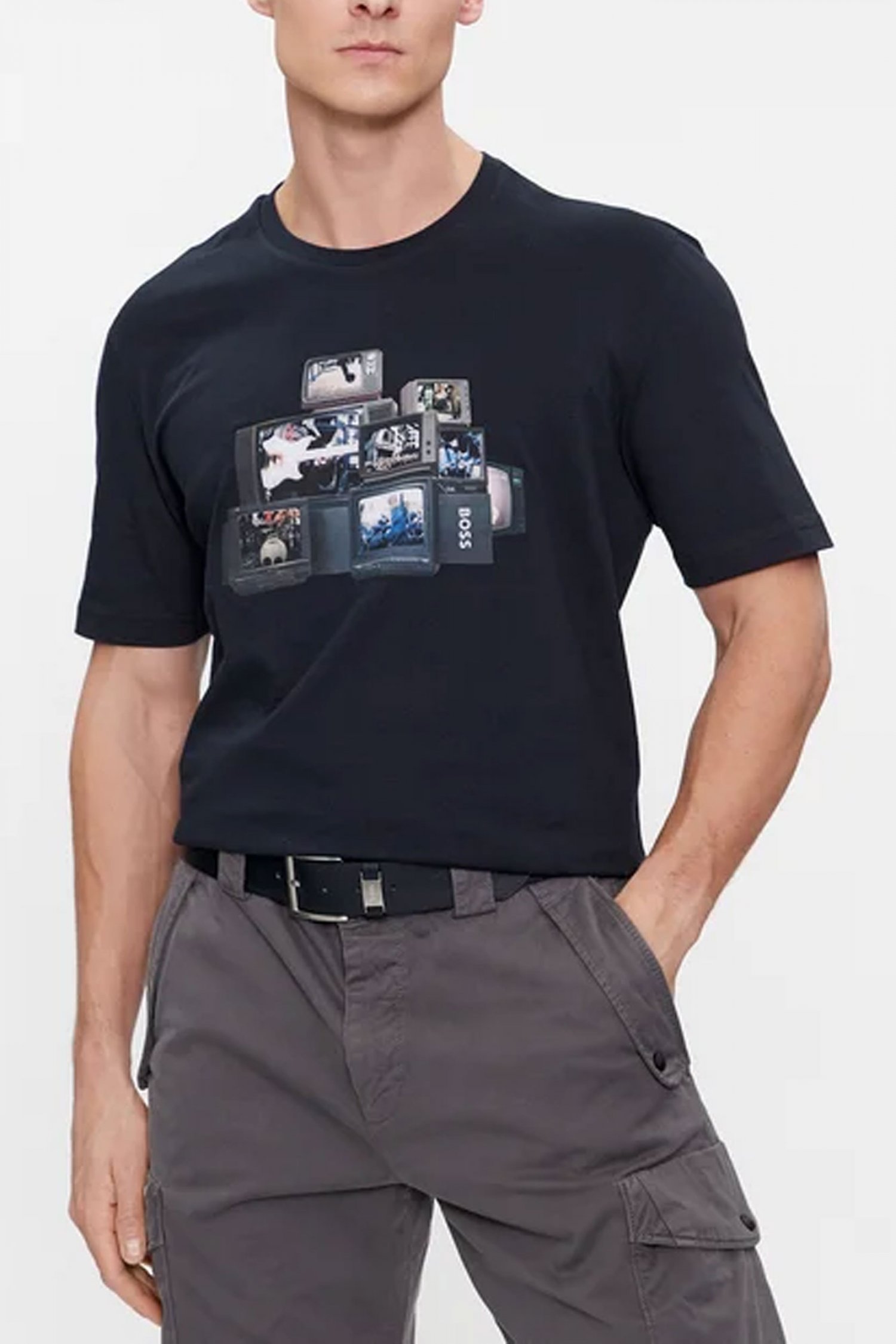 BOSS CASUAL T-SHIRT TEEMUSHROOM ΜΠΛΕ