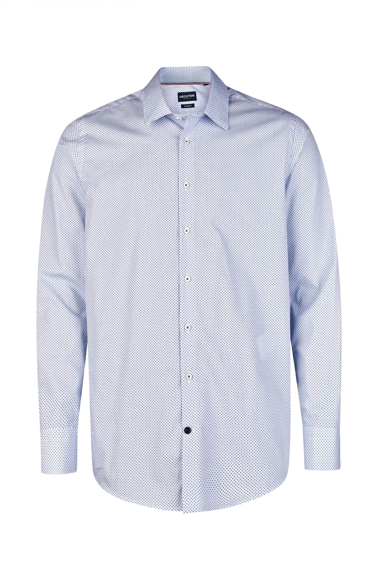 HECHTER PARIS HECHTER ΠΟΥΚΑΜΙΣΟ MODERN FIT ΜΙΚΡΟΣΧΕΔΙΟ ΣΙΕΛ-ΜΠΛΕ