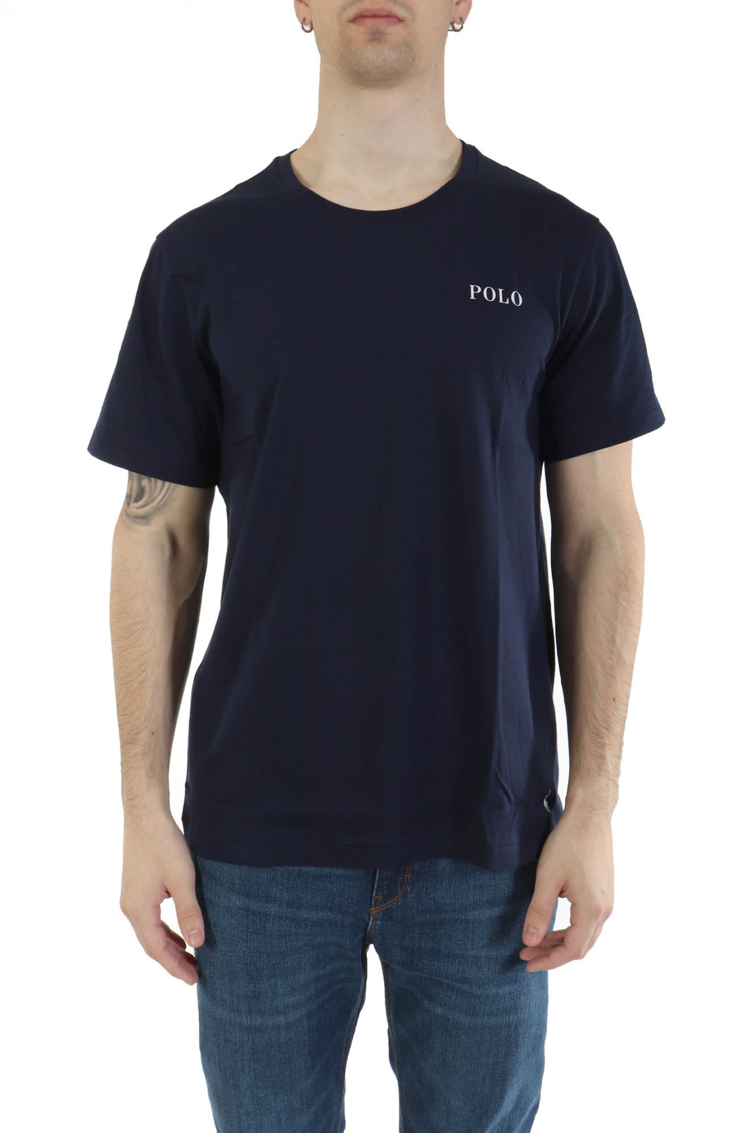 RALPH LAUREN T-SHIRT UNDERWEAR LOGO ΜΠΛΕ