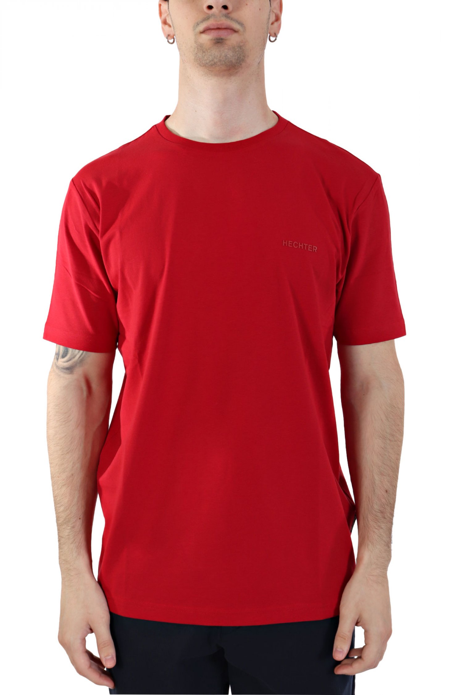 HECHTER PARIS HECHTER T-SHIRT JERSEY LOGO ΑΝΑΓΛΥΦΟ ΜΙΚΡΟ ΚΟΚΚΙΝΟ