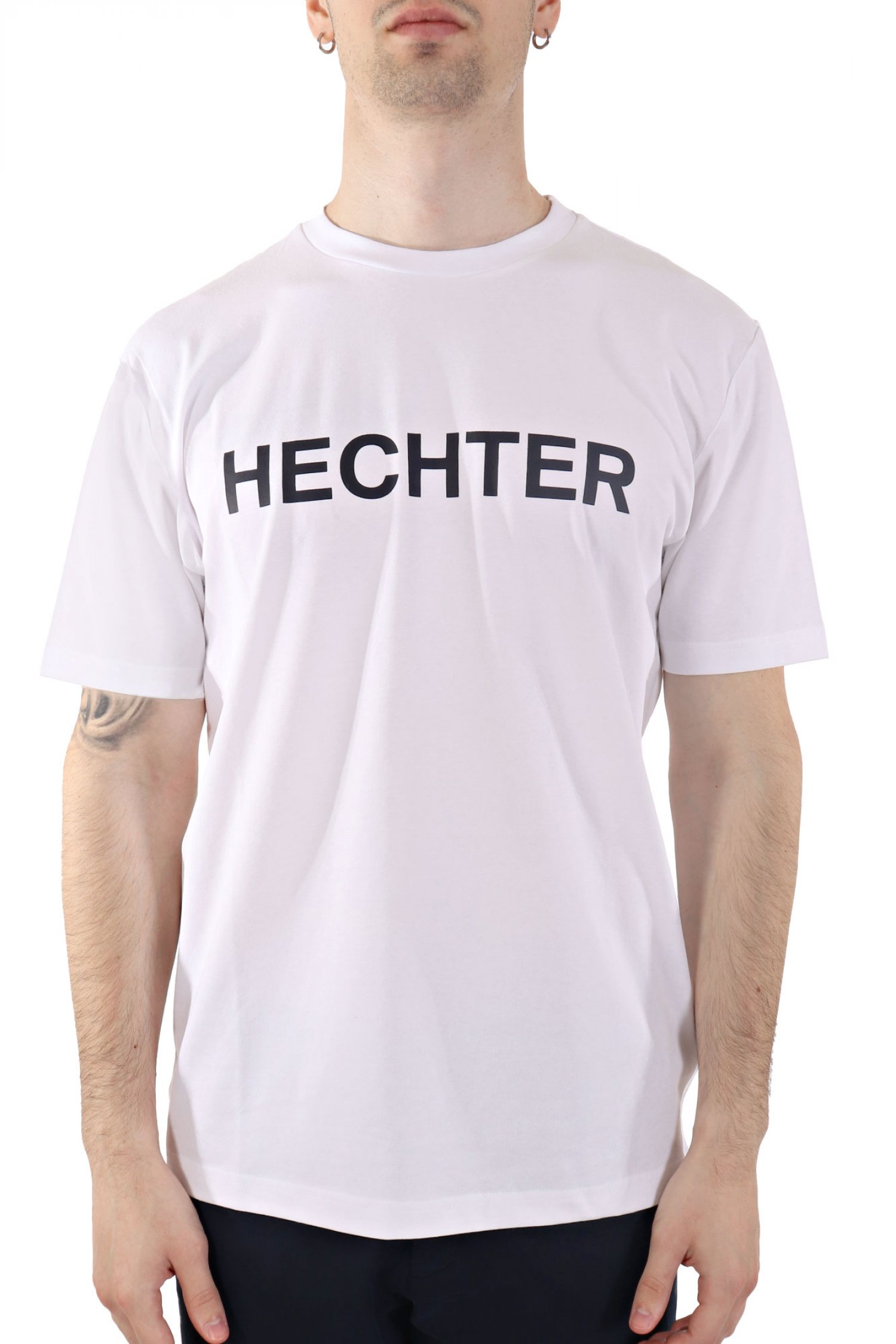 HECHTER PARIS HECHTER T-SHIRT JERSEY LOGO ΜΕΓΑΛΟ ΛΕΥΚΟ