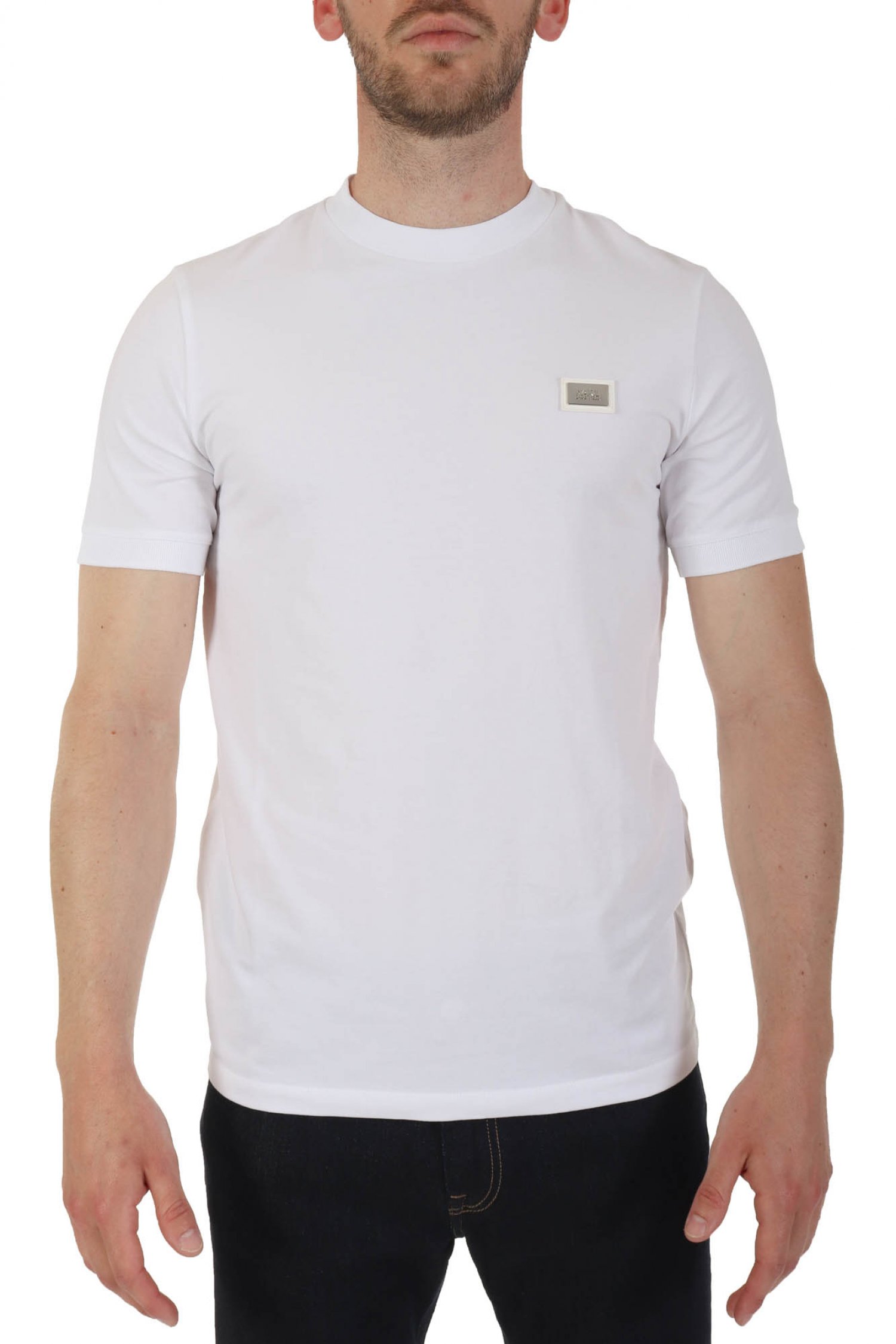 KARL LAGERFELD T-SHIRT METALLIC LOGO ΛΕΥΚΟ