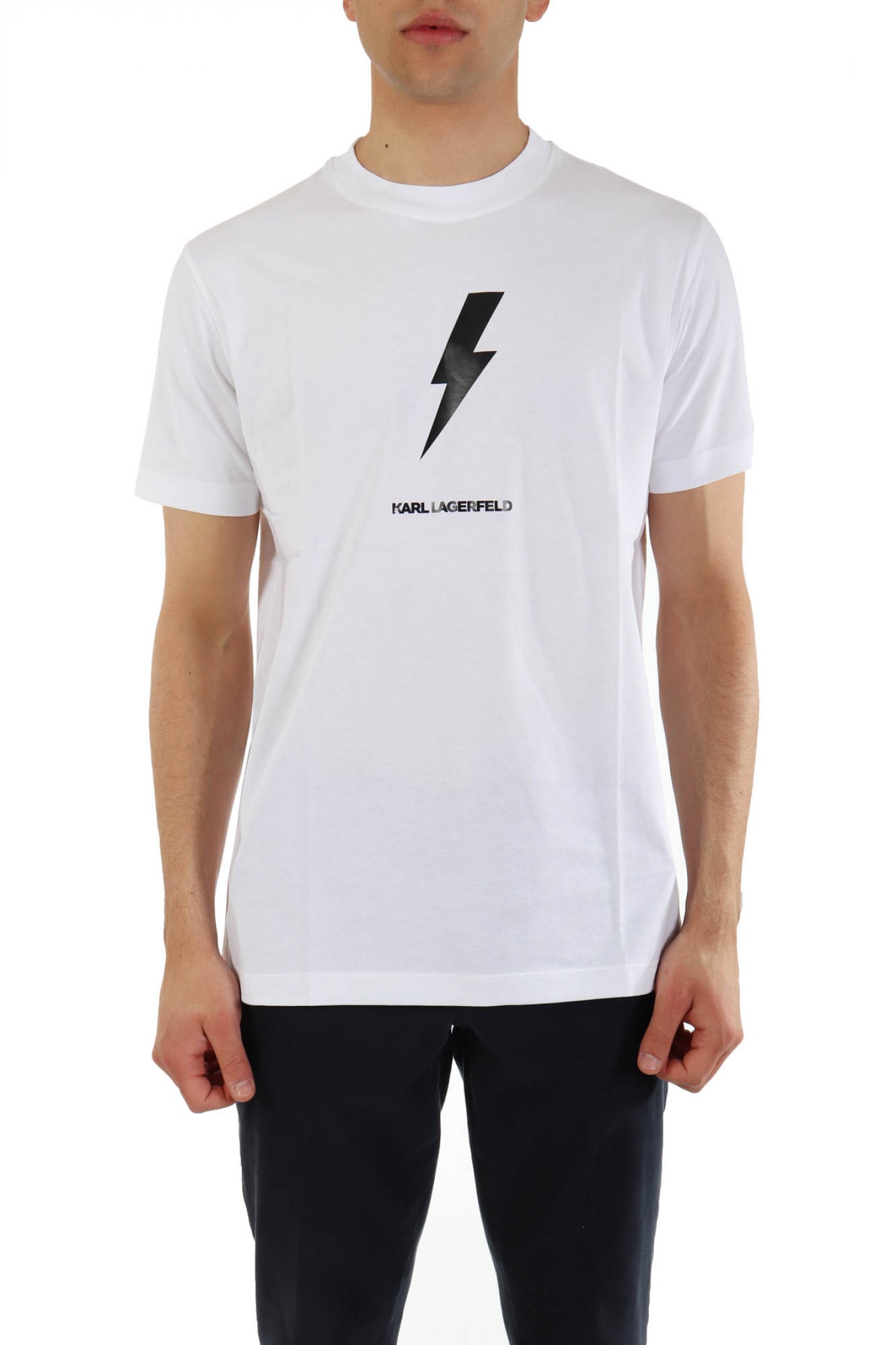 KARL LAGERFELD T-SHIRT LOGO ΛΕΥΚΟ
