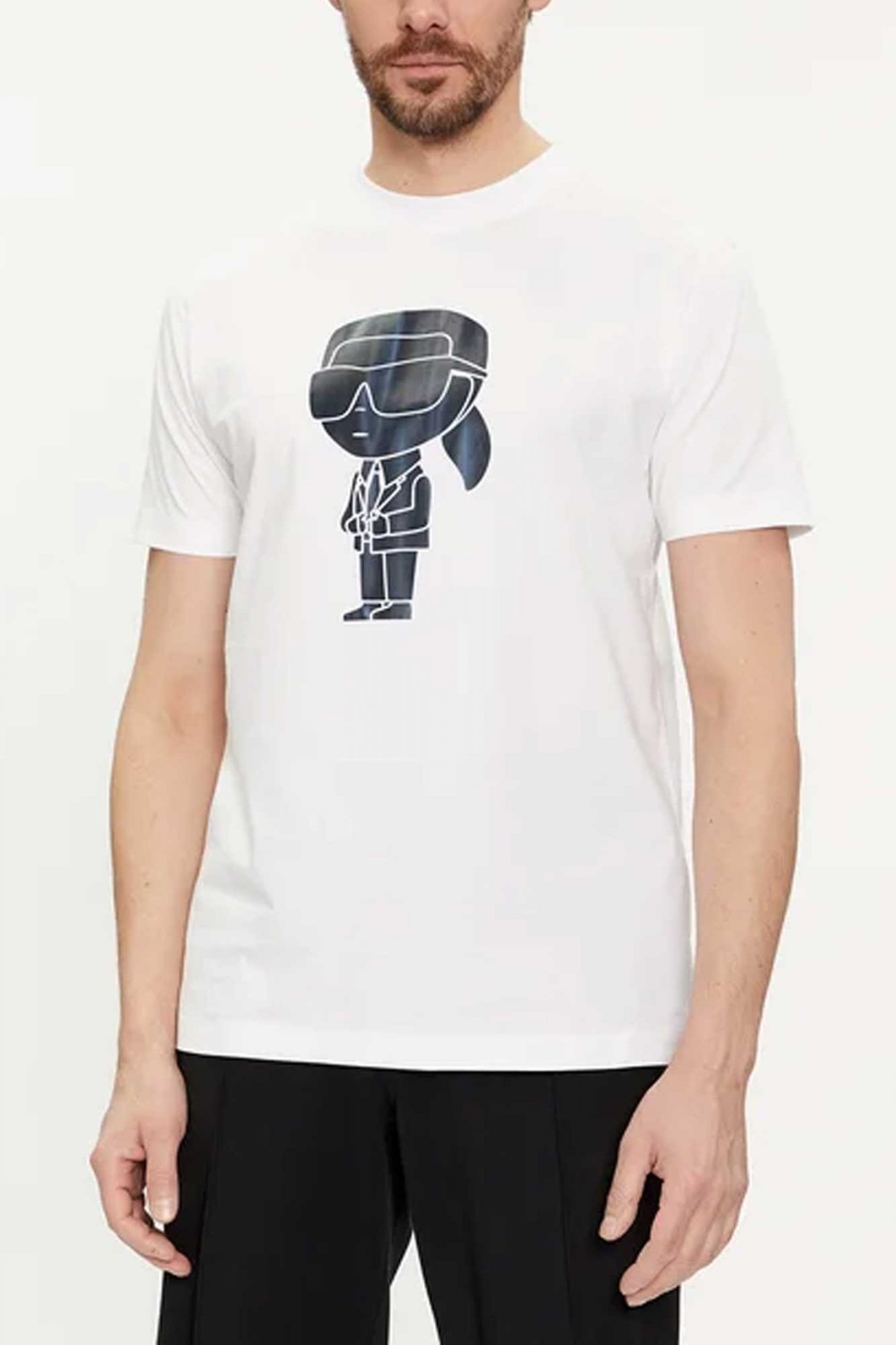 KARL LAGERFELD T-SHIRT LOGO ΛΕΥΚΟ