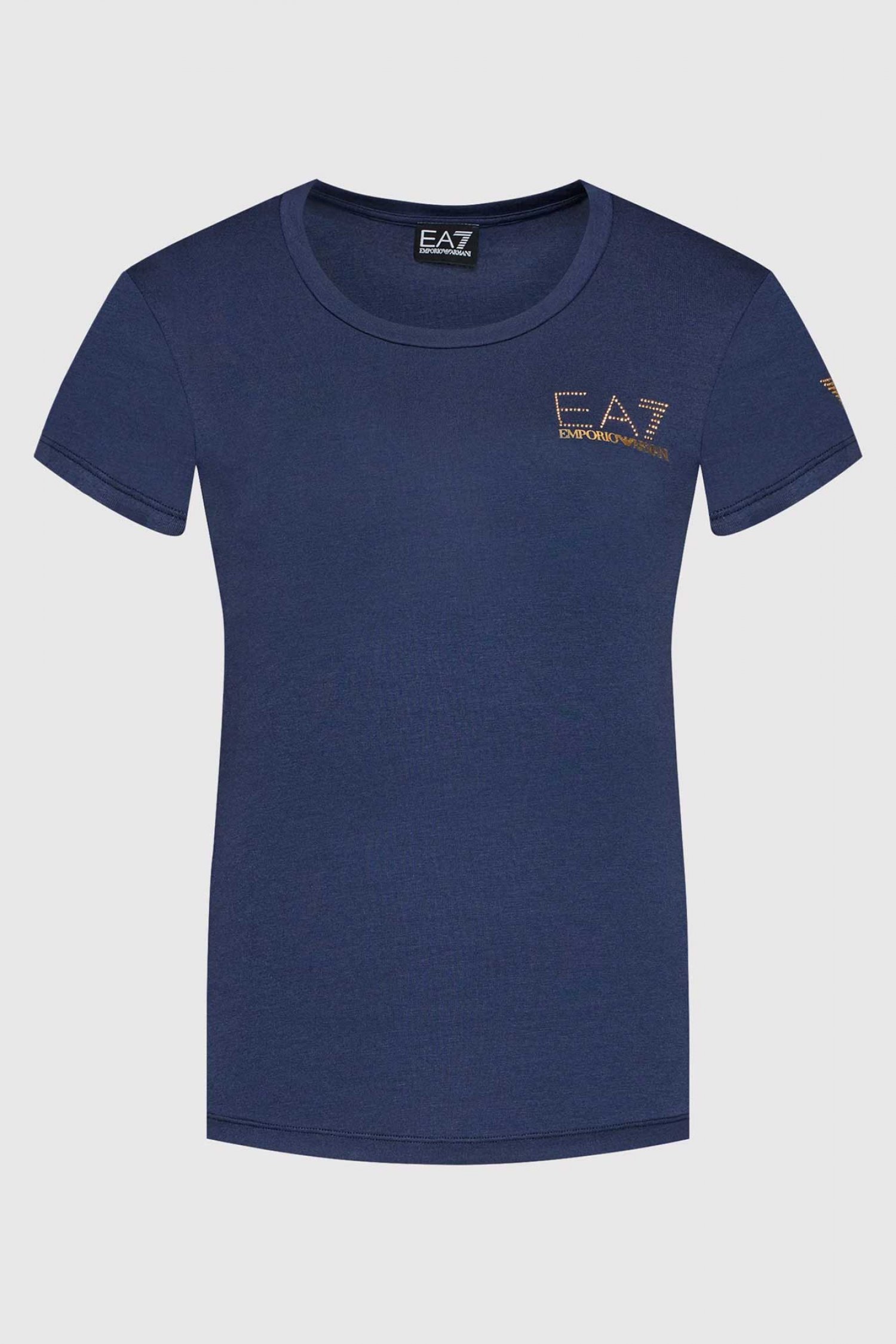 ARMANI 7 T-SHIRT ΛΑΙΜΟΚΟΨΗ LOGO ΜΠΛΕ