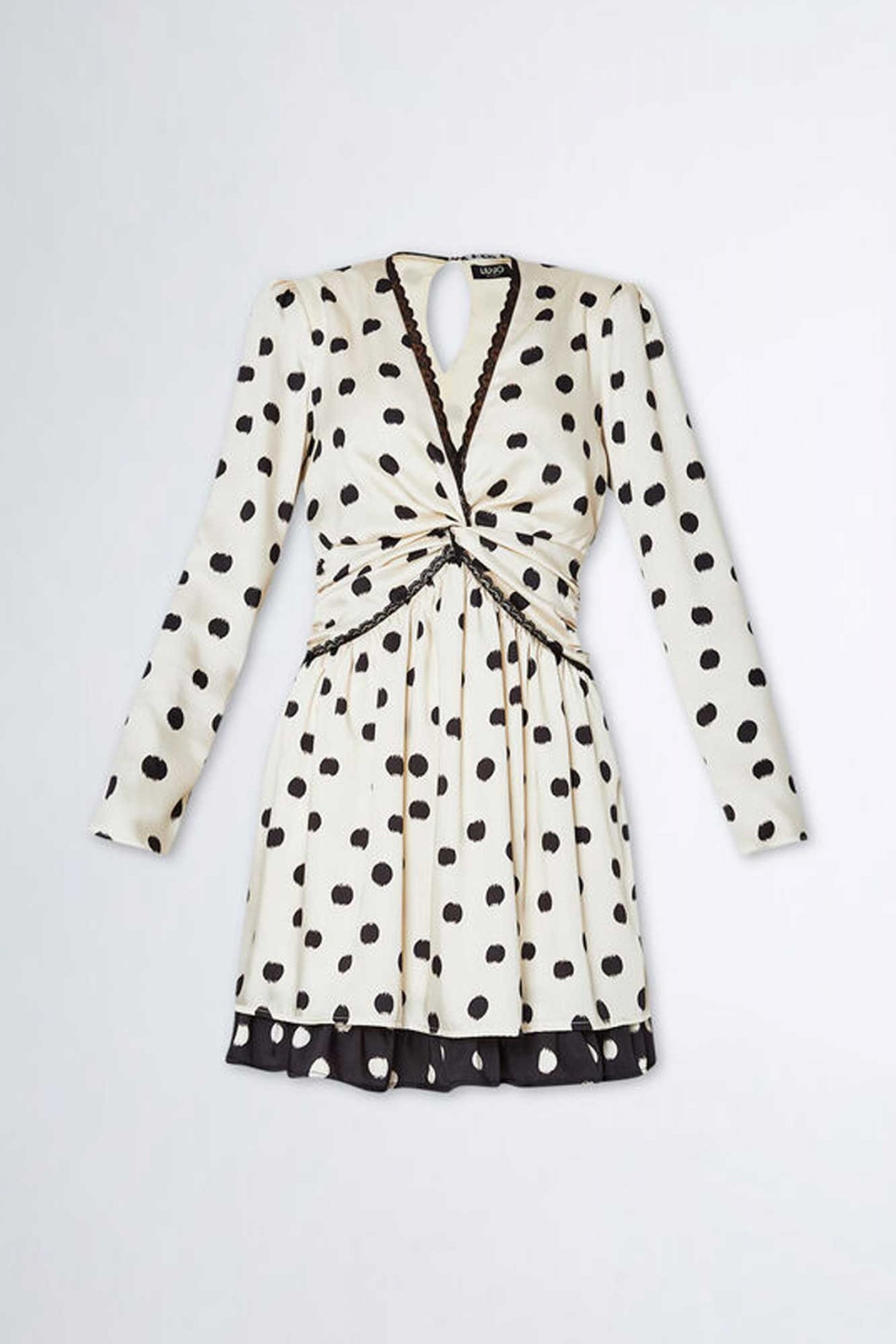 LIU JO ΦΟΡΕΜΑ V-NECK ΣΟΥΡΑ ΠΟΥΑ ΕΚΡΟΥ-ΜΑΥΡΟ