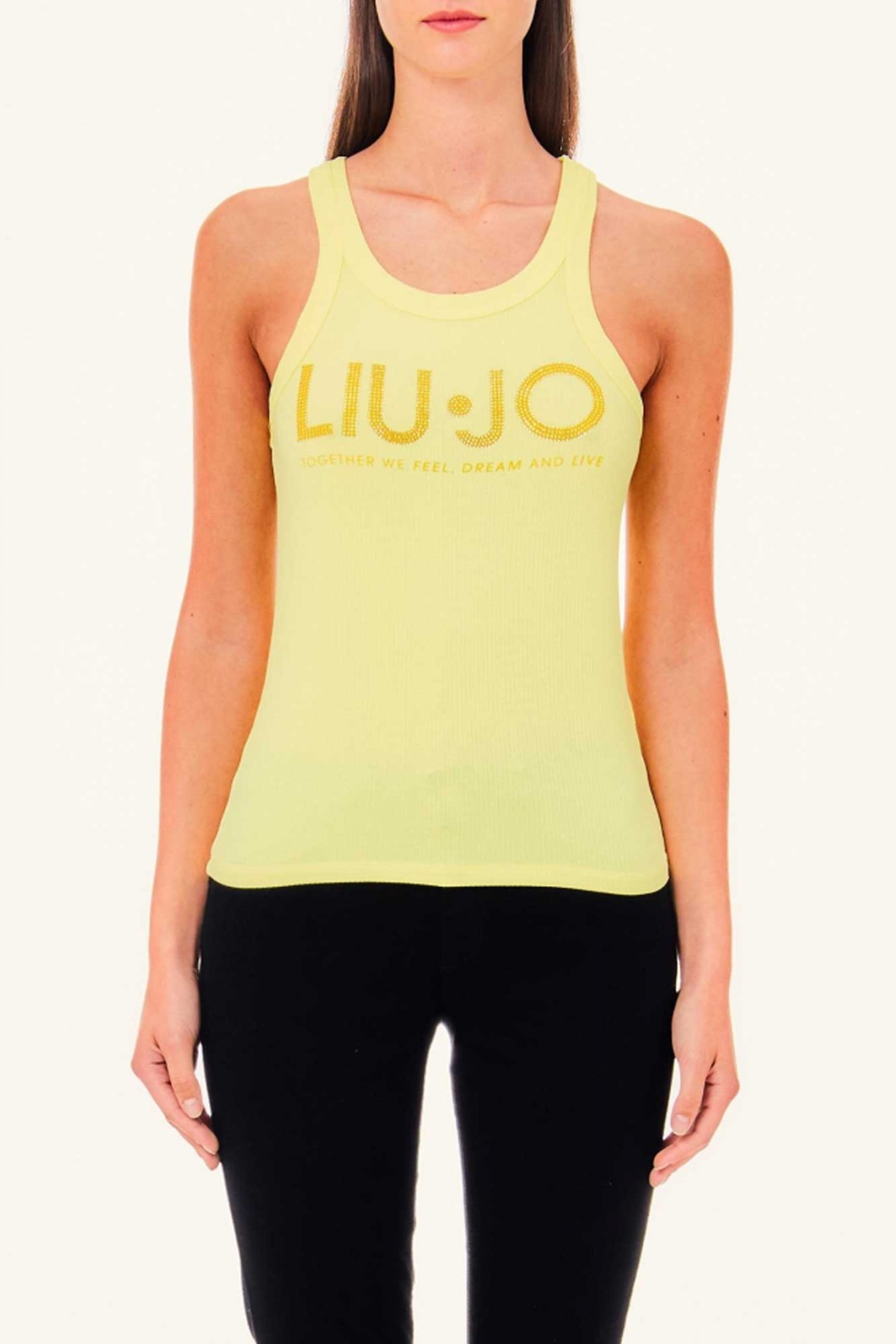 LIU JO TOP LOGO ΣΤΡΑΣ ΚΙΤΡΙΝΟ