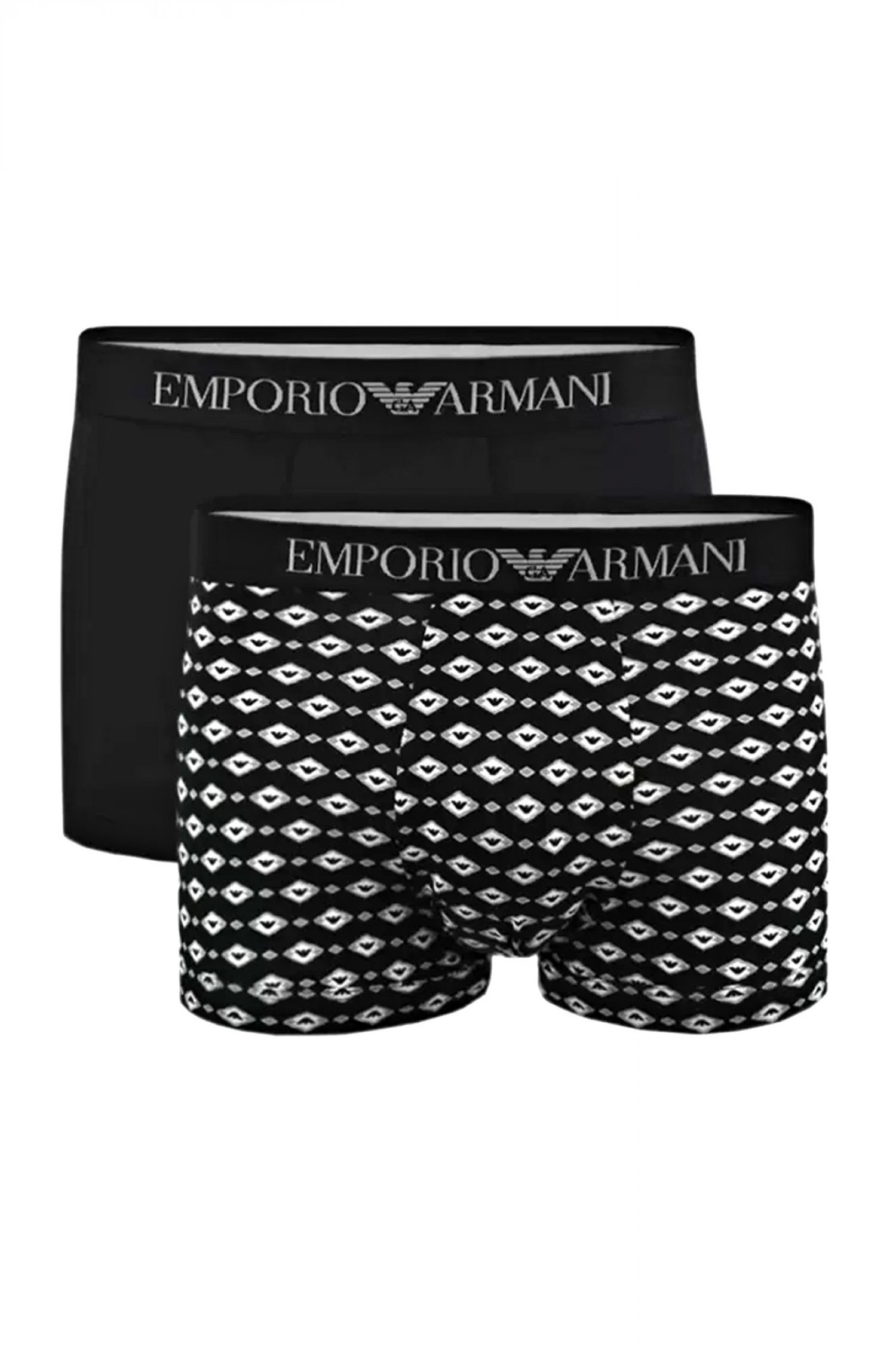 EMPORIO ARMANI EMPORIO ARMANI ΕΣΩΡΟΥΧΑ 2PACK TRUNK COTTON STRETCH ROMBO ΜΑΥΡΟ