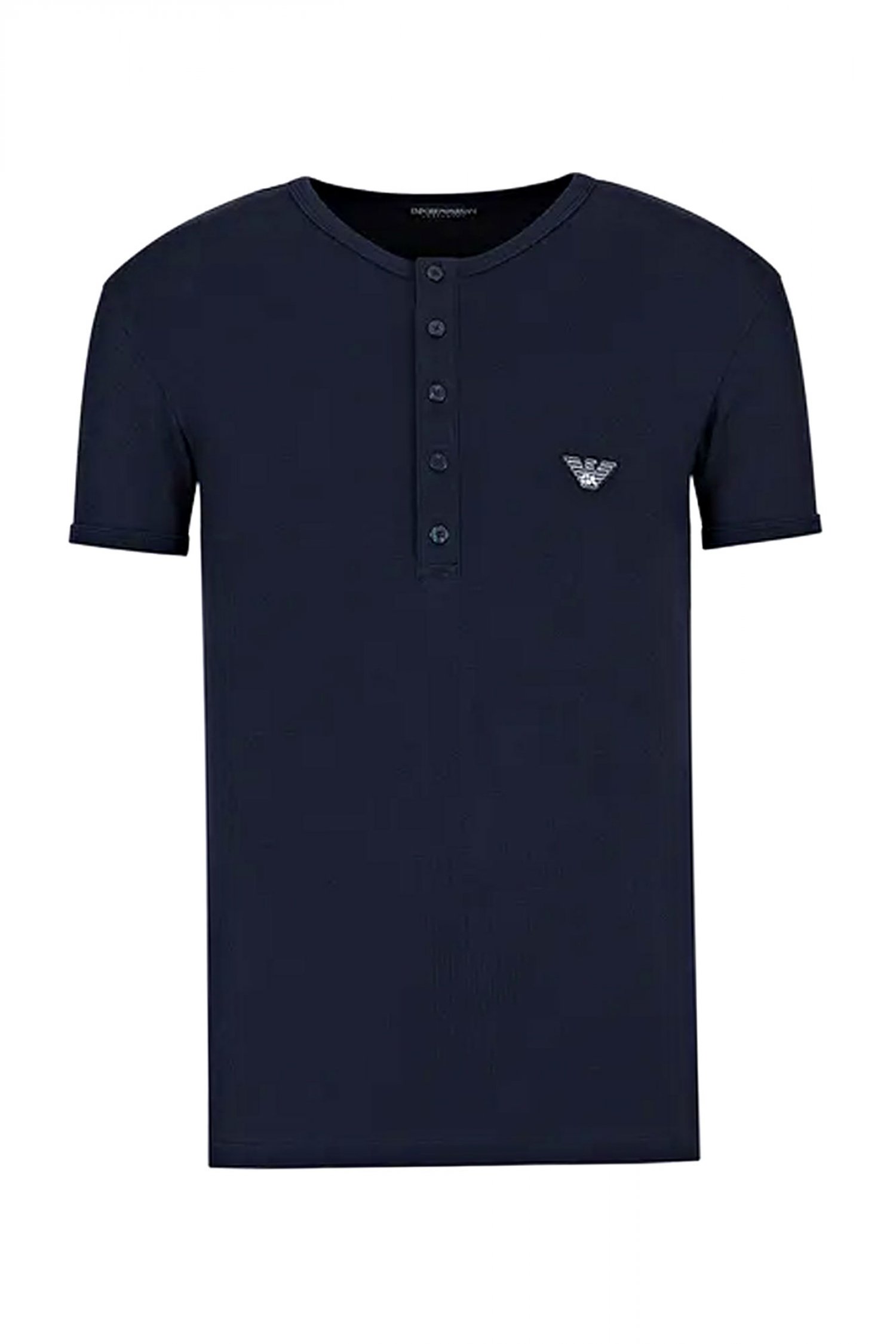 EMPORIO ARMANI ΕΣΩΡΟΥΧΟ T-SHIRT HALF BUTTON COTTON RIB ΜΠΛΕ