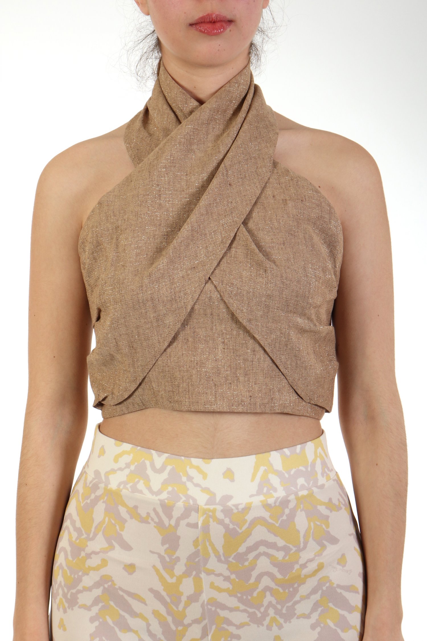 MARELLA TOP MICENE ΔΕΣΙΜΟ ΛΑΙΜΟ ΜΕΤΑΛΛΙΖΕ ΜΠΕΖ