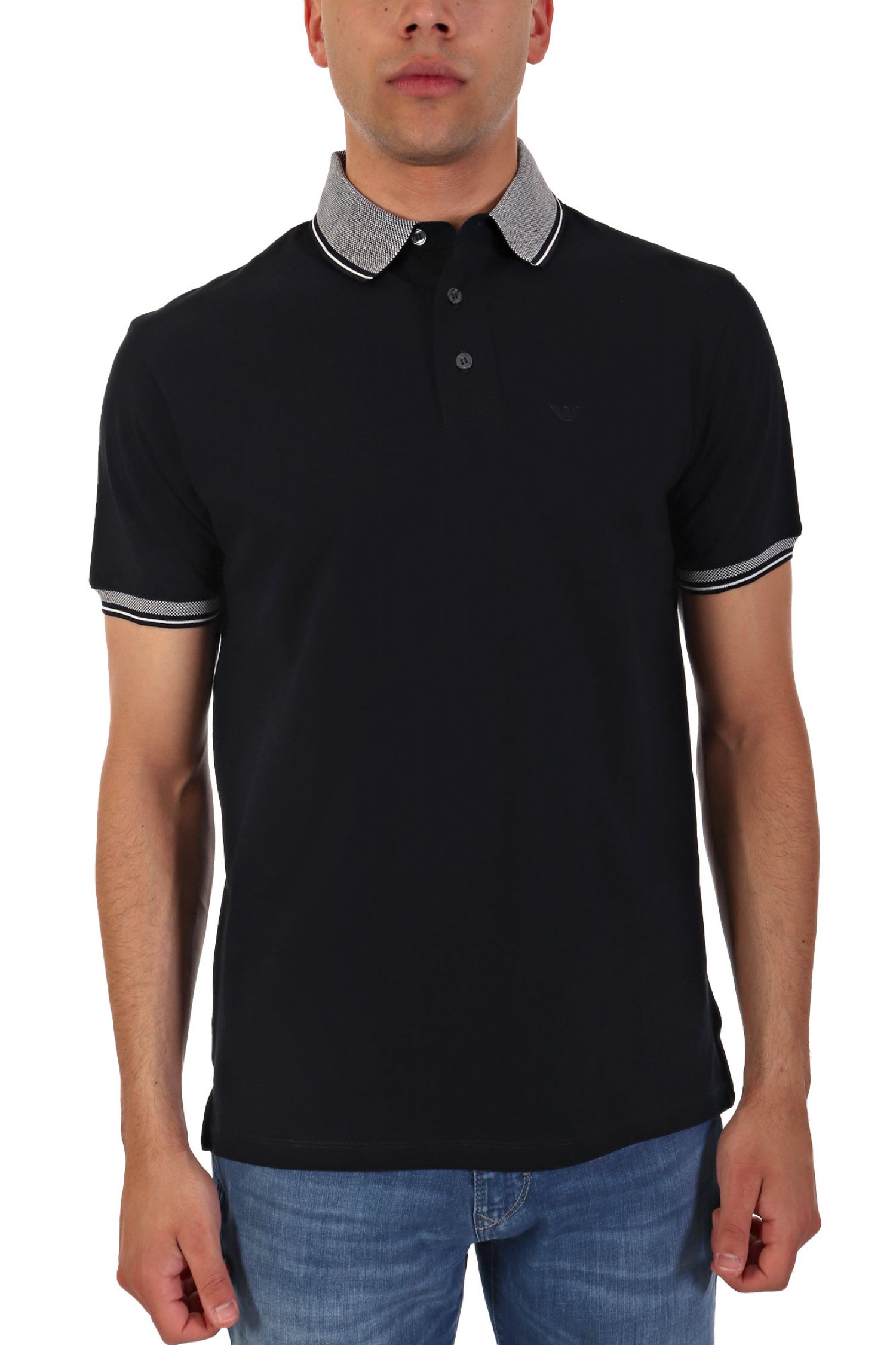 EMPORIO ARMANI POLO LOGO ΜΠΛΕ