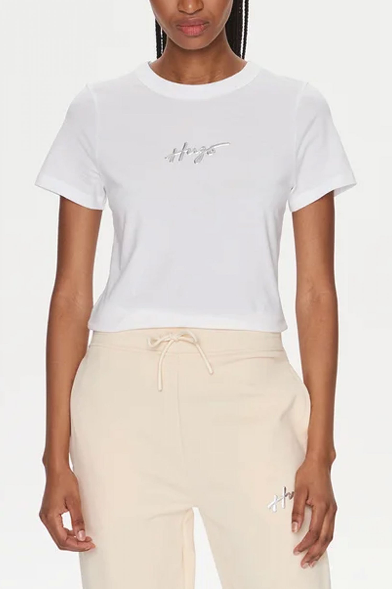 HUGO T-SHIRT CLASSIC TEE_4 LOGO ΛΕΥΚΟ