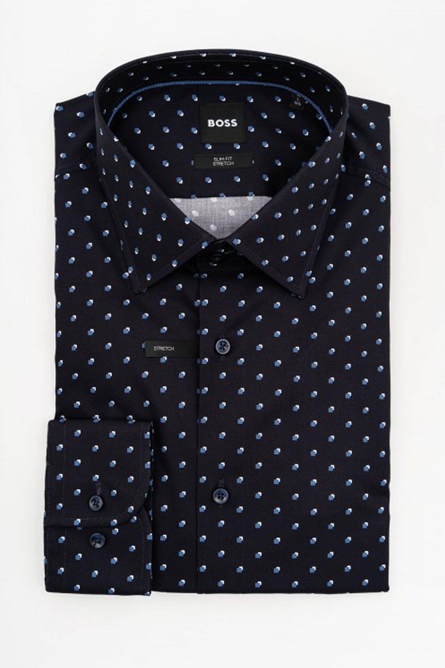 BOSS ΠΟΥΚΑΜΙΣΟ ΠΟΥΑ SLIM FIT STRETCH H-HANK-KENT-C1-214 ΜΠΛΕ