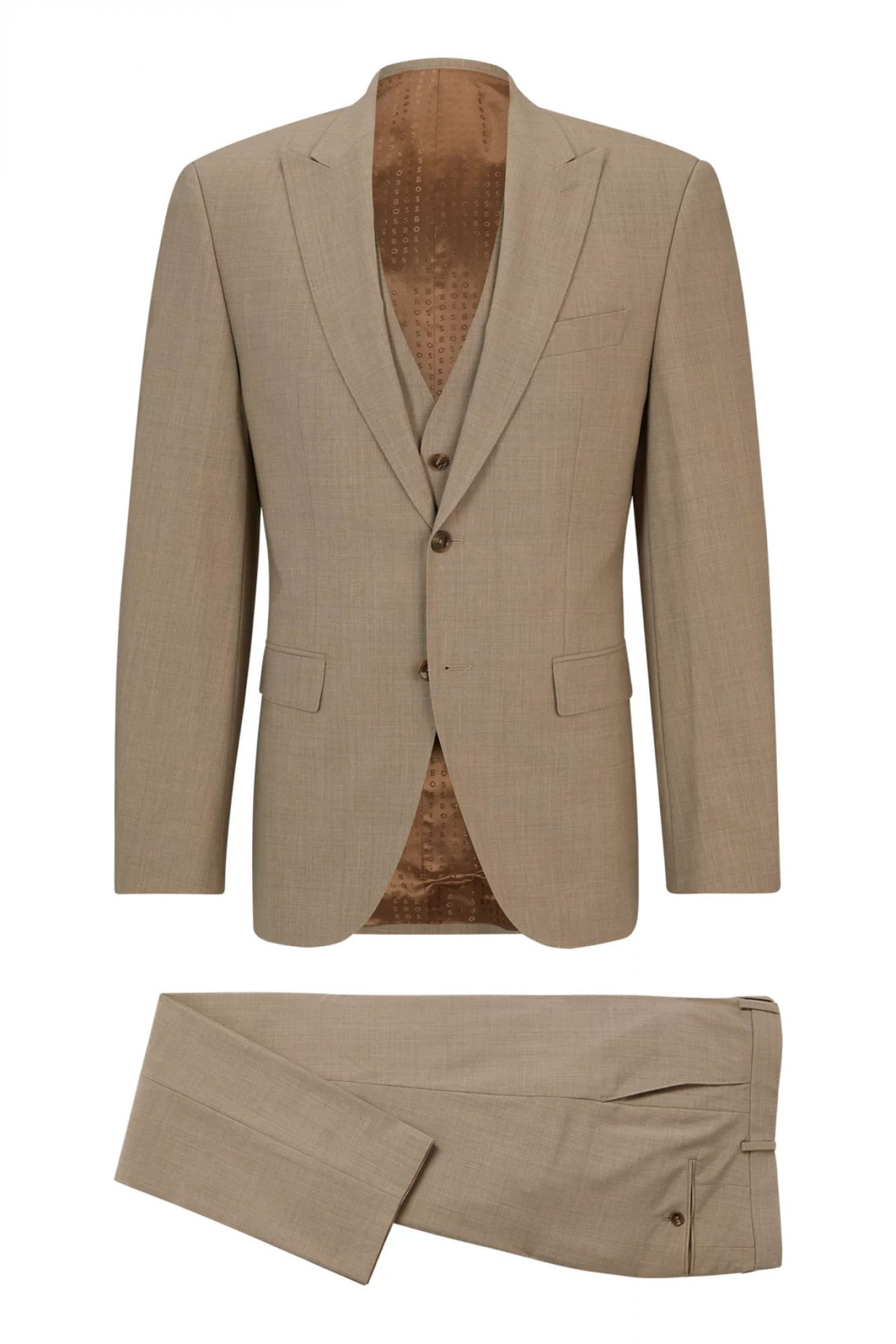 BOSS ΚΟΣΤΟΥΜΙ ΜΕ ΓΙΛΕΚΟ SUPER 120 BI-STRETCH GUABELLO 1815 H-JECKSON-3PCS-241 ΜΠΕΖ