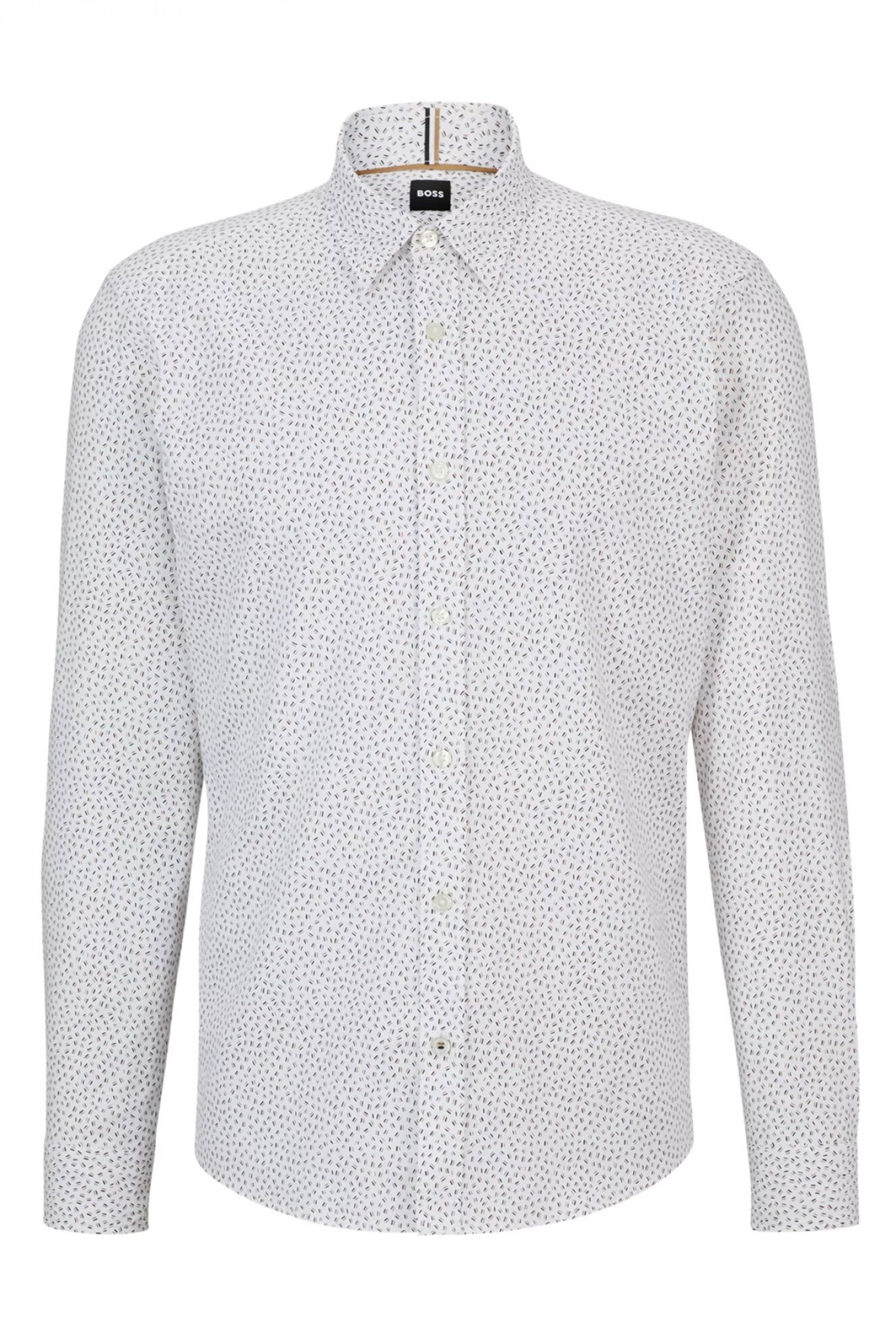 BOSS ΠΟΥΚΑΜΙΣΟ ΜΙΚΡΟΣΧΕΔΙΟ REGULAR FIT S-LIAM-KENTC1-233 ΛΕΥΚΟ-ΜΠΛΕ