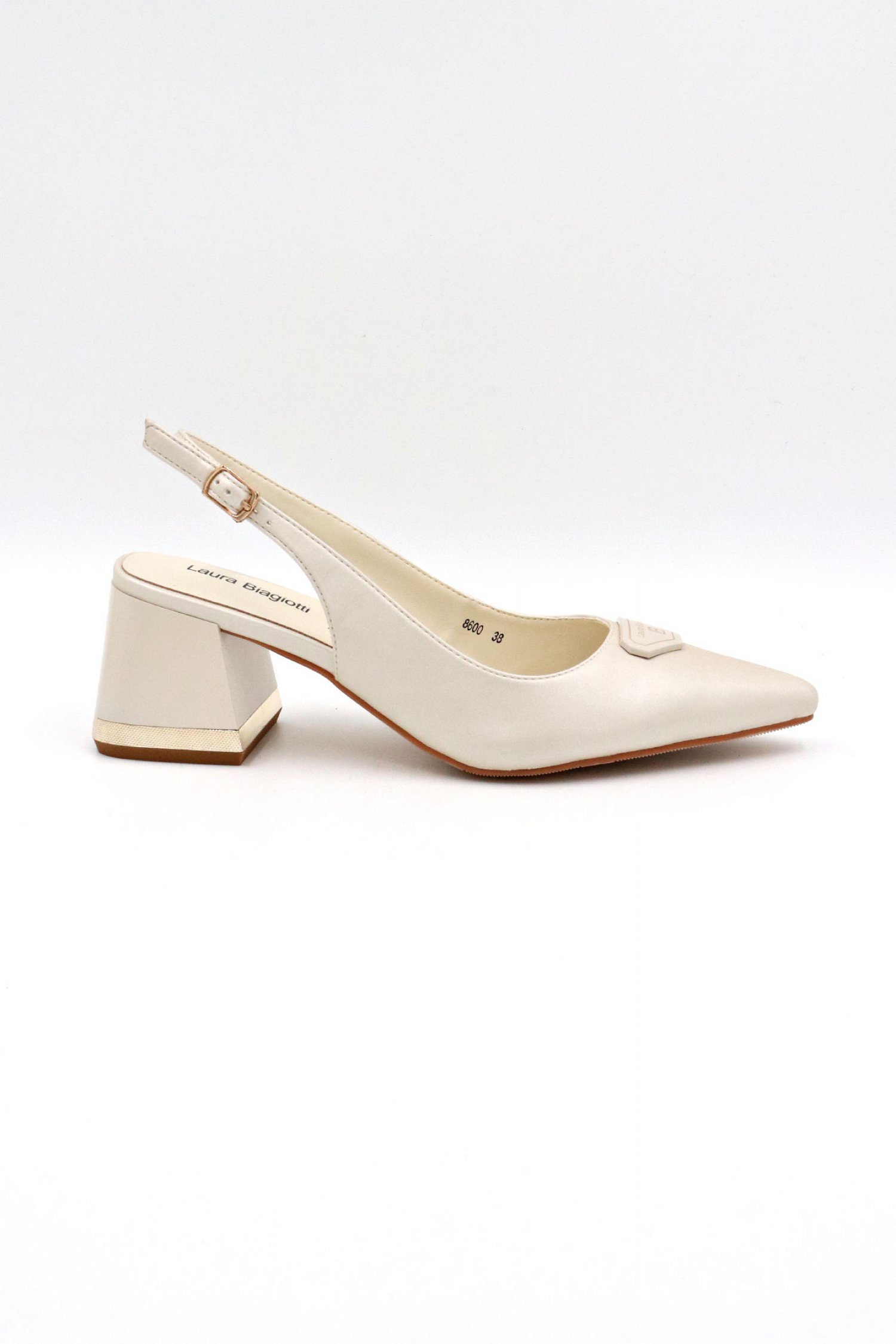 LAURA BIAGIOTTI ΠΑΠΟΥΤΣΙΑ MULES AΓΚΡΑΦΑ LOGO ΠΕΡΛΕ/ ΠΑΓΟΥ