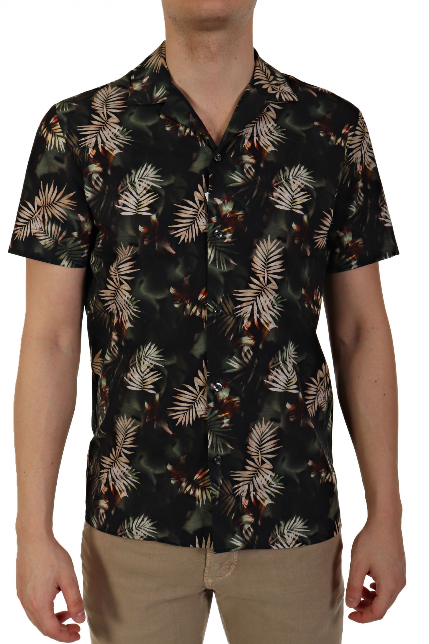 BALDESSARINI ΠΟΥΚΑΜΙΣΟ FLORAL FOUR LEAF ΧΑΚΙ