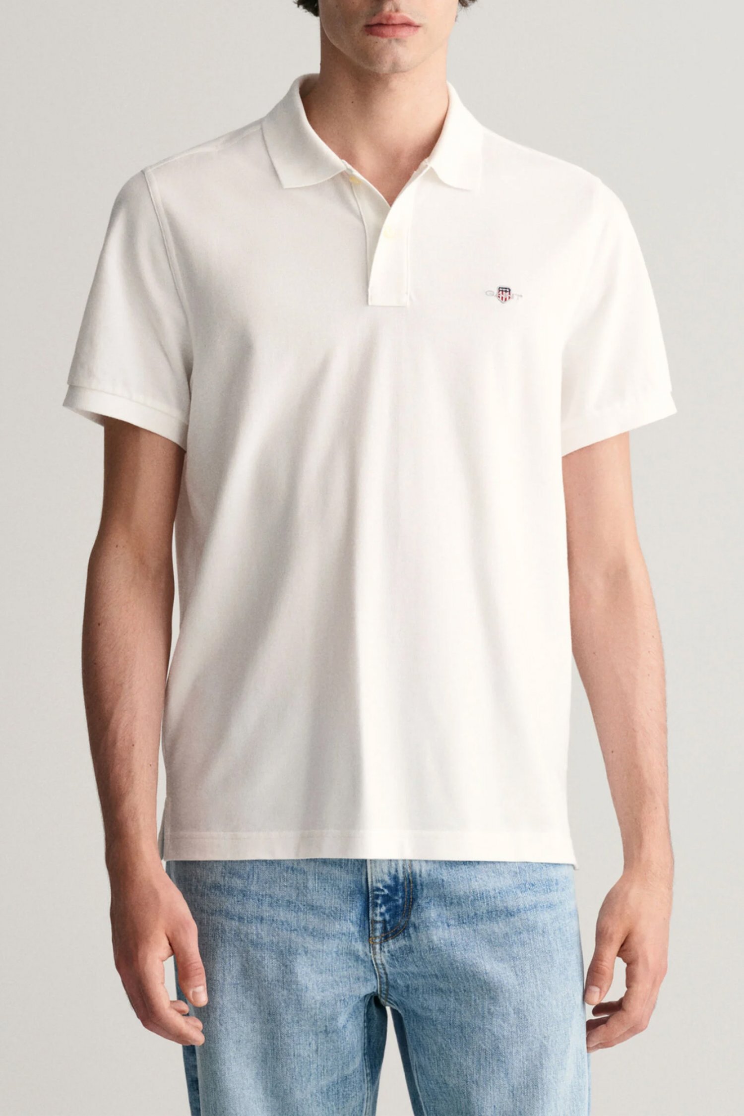GANT POLO PIQUE REG SHIELD SS ΛΕΥΚΟ