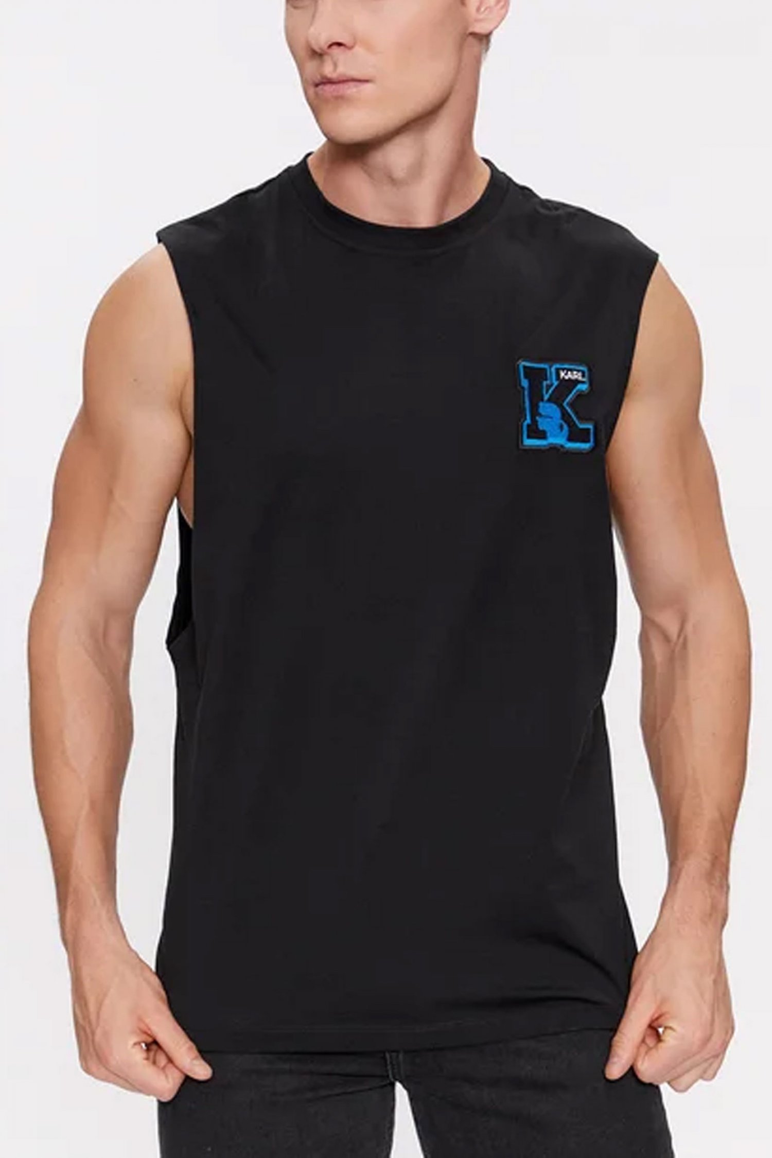 KARL LAGERGELD TOP INITIAL TANK ΜΑΥΡΟ
