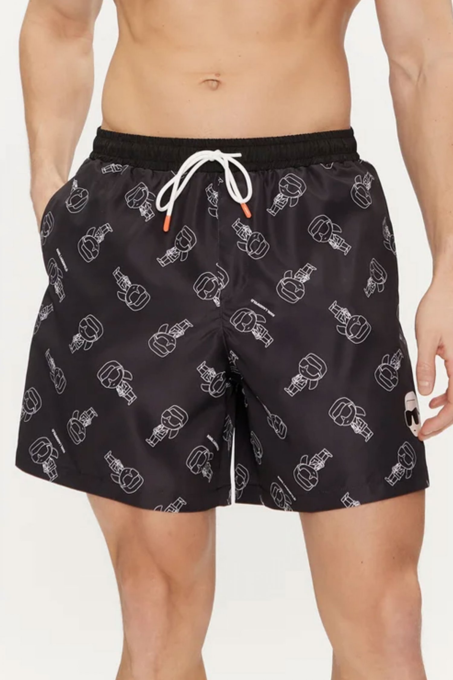 KARL LAGERGELD ΜΑΓΙΩ ΣΟΡΤΣ LOGO ALL OVER IKONIK 2.0 AOP MED ΜΑΥΡΟ