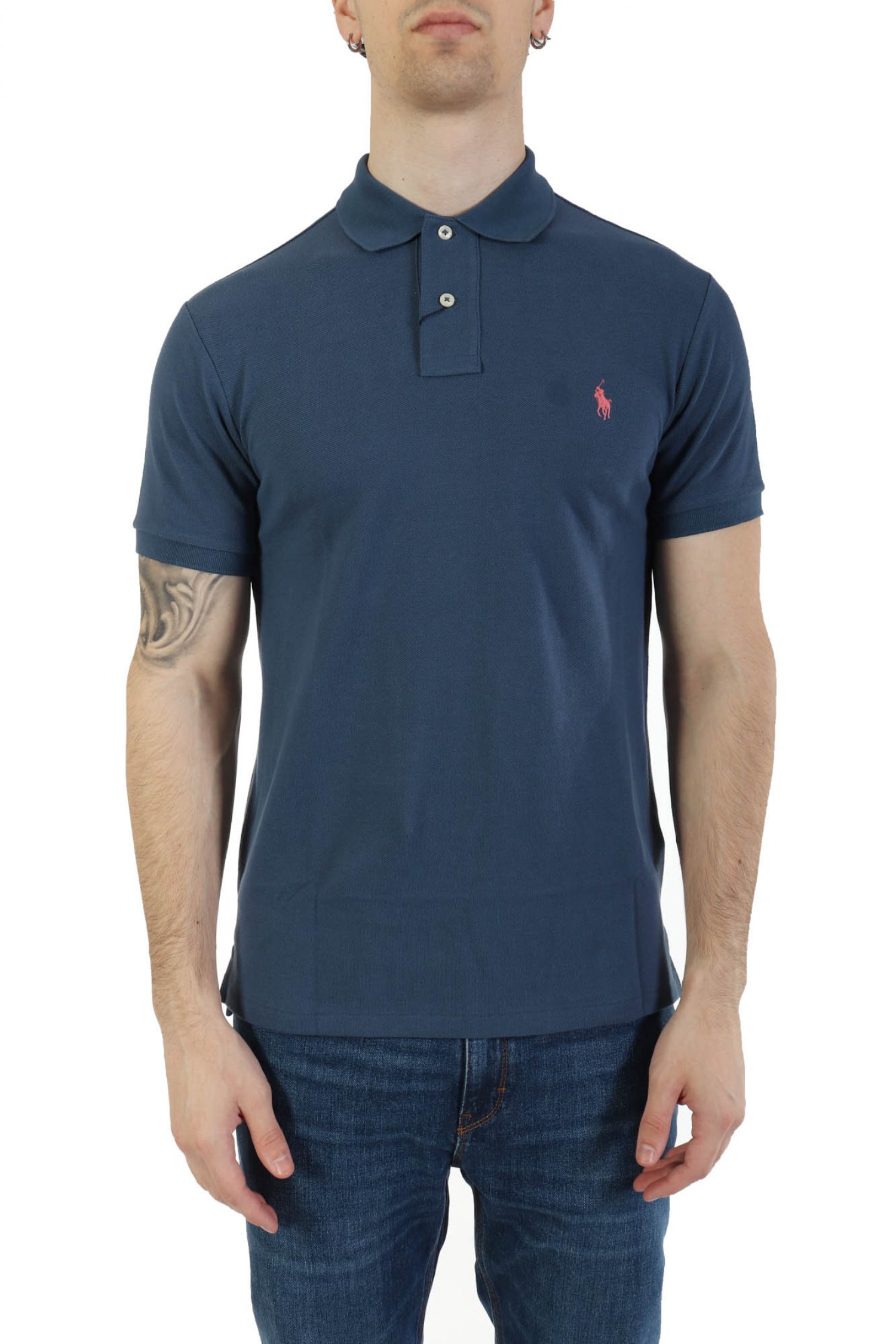 RALPH LAUREN POLO SLIM FIT LOGO ΡΑΦ ΜΠΛΕ