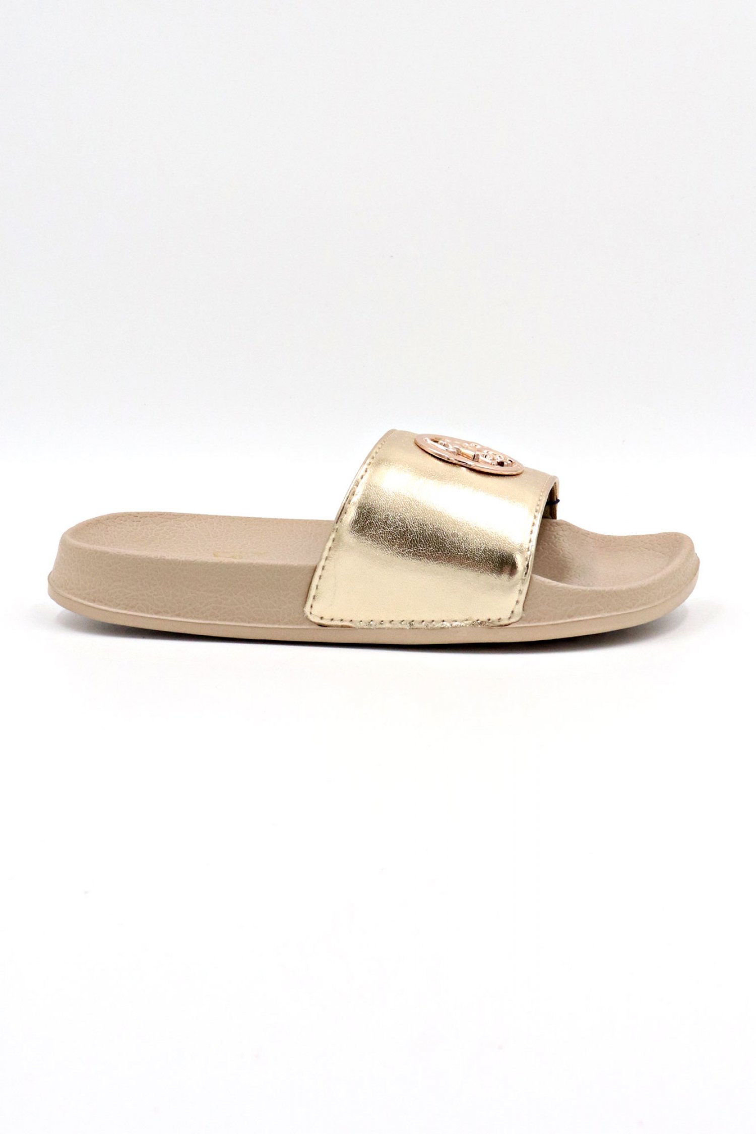 U.S. POLO ASSN. ΠΑΠΟΥΤΣΙΑ ΠΑΝΤΟΦΛΕΣ METΑΛΛΙΚΟ LOGO ΧΡΥΣΟ