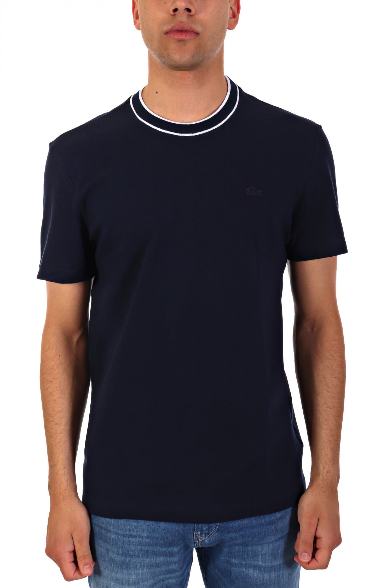 LACOSTE T-SHIRT REGULAR FIT LOGO ΜΠΛΕ
