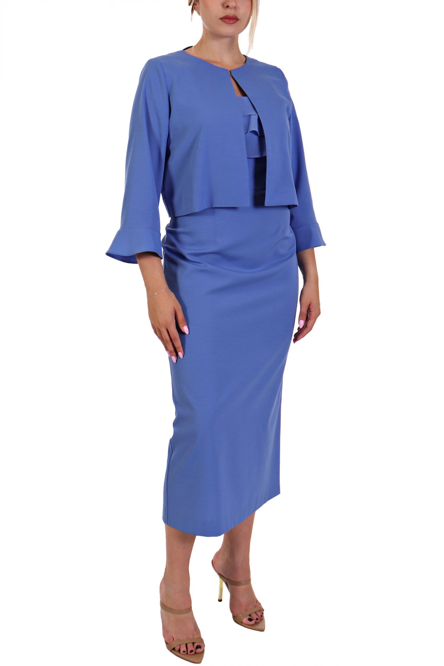 MARELLA EMME ΣΑΚΑΚΙ ΦΟΡΕΜΑ MIDI BREDA ΣΤΡΑΠΛΕΣ ΒΟΛΑΝ ΜΠΛΕ ΡΑΦ