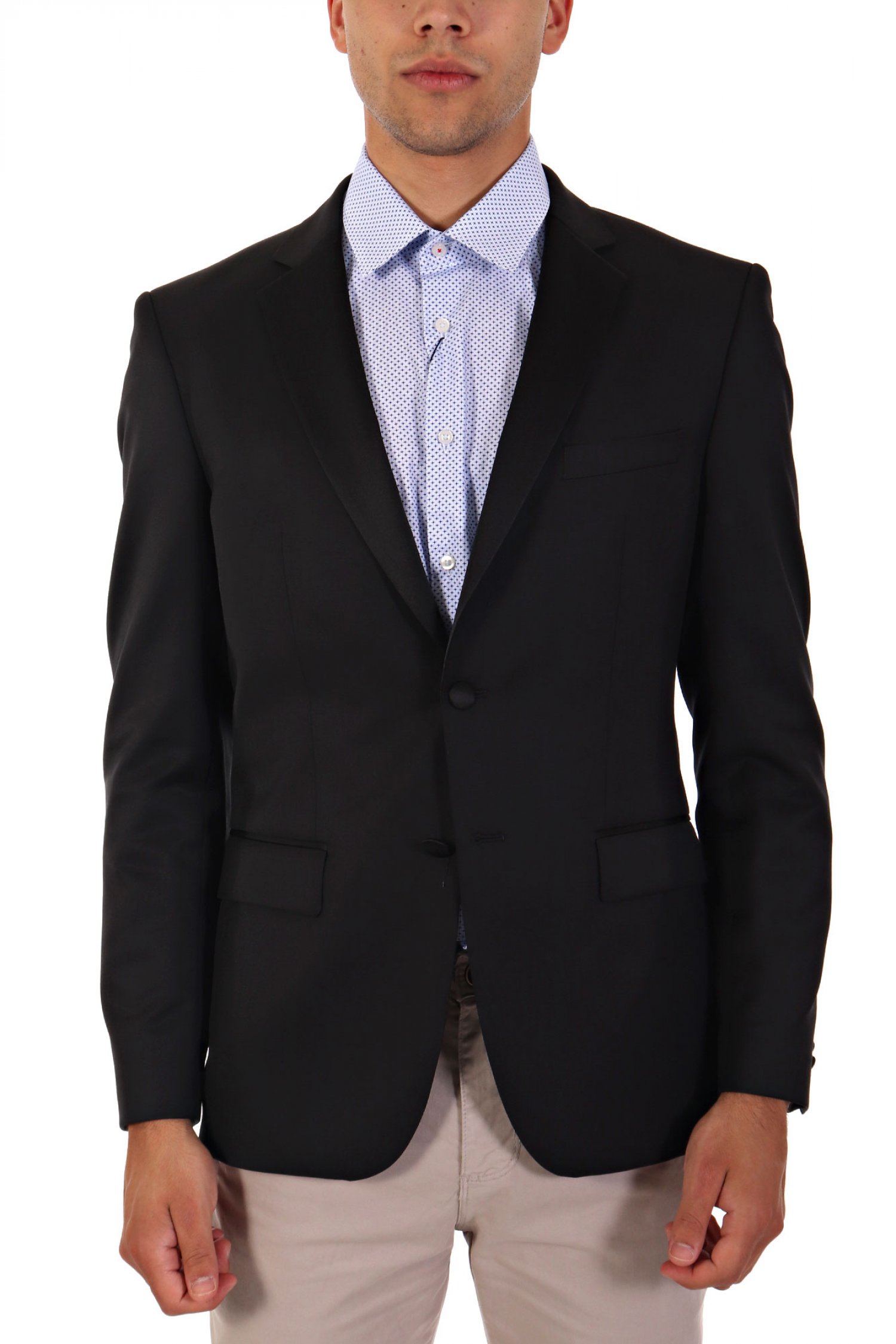 BOSS ΣΑΚΑΚΙ ΚΟΥΣΤΟΥΜΙΟΥ ΣΜΟΚΙΝ PEAK LAPEL H-HUGE-TUX-N-B1 SLIM FIT ΜΑΥΡΟ