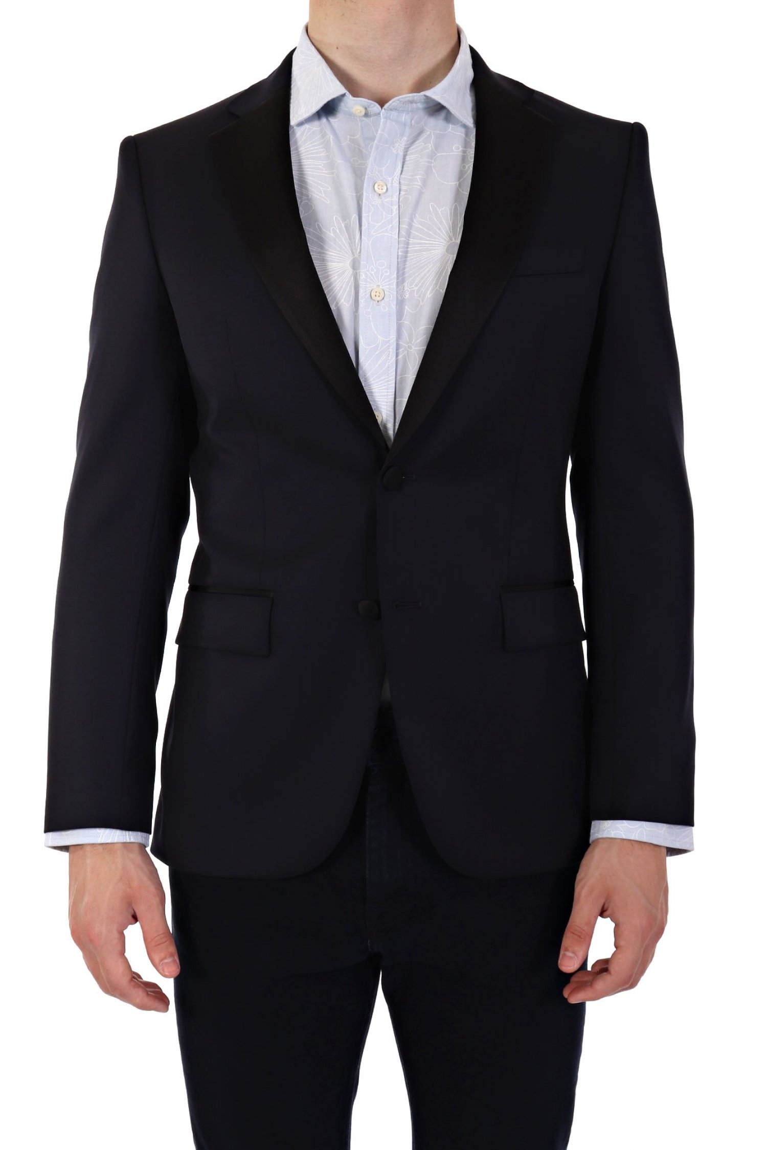 BOSS ΣΑΚΑΚΙ ΚΟΥΣΤΟΥΜΙΟΥ ΣΜΟΚΙΝ PEAK LAPEL H-HUGE-TUX-N-B1 SLIM FIT ΜΠΛΕ