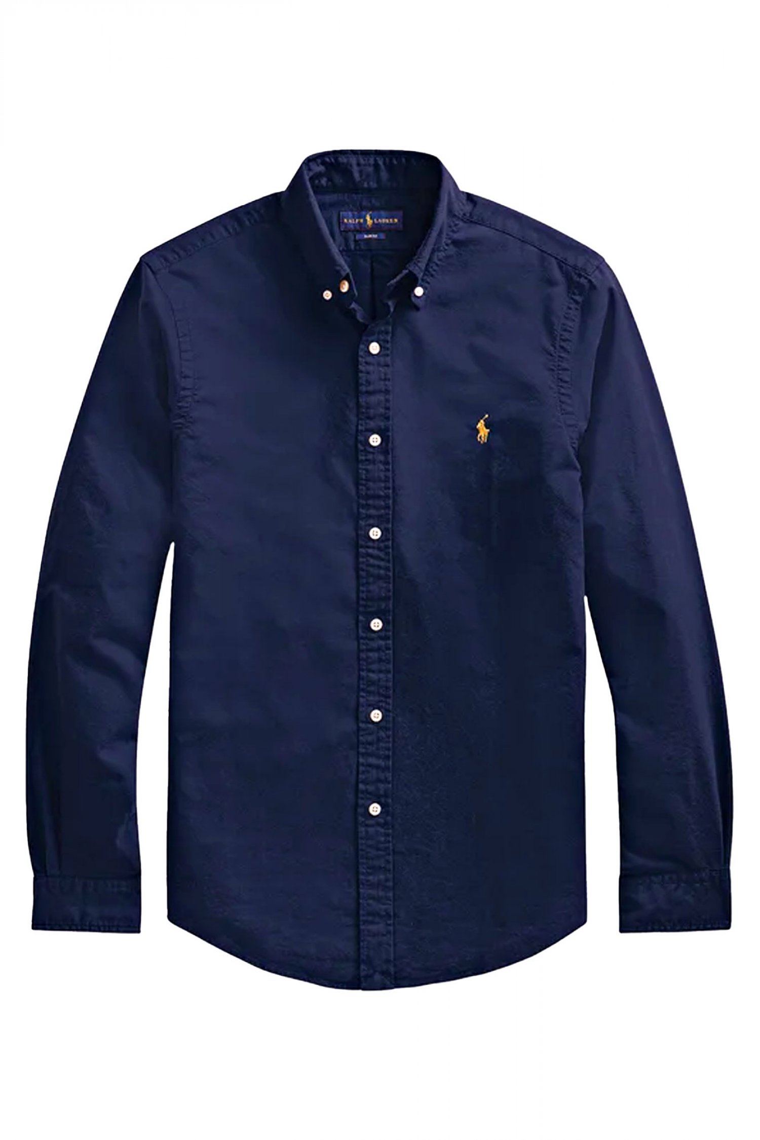 RALPH LAUREN ΠΟΥΚΑΜΙΣΟ BUTTON DOWN OXFORD SLIM FIT LOGO ΜΠΛΕ