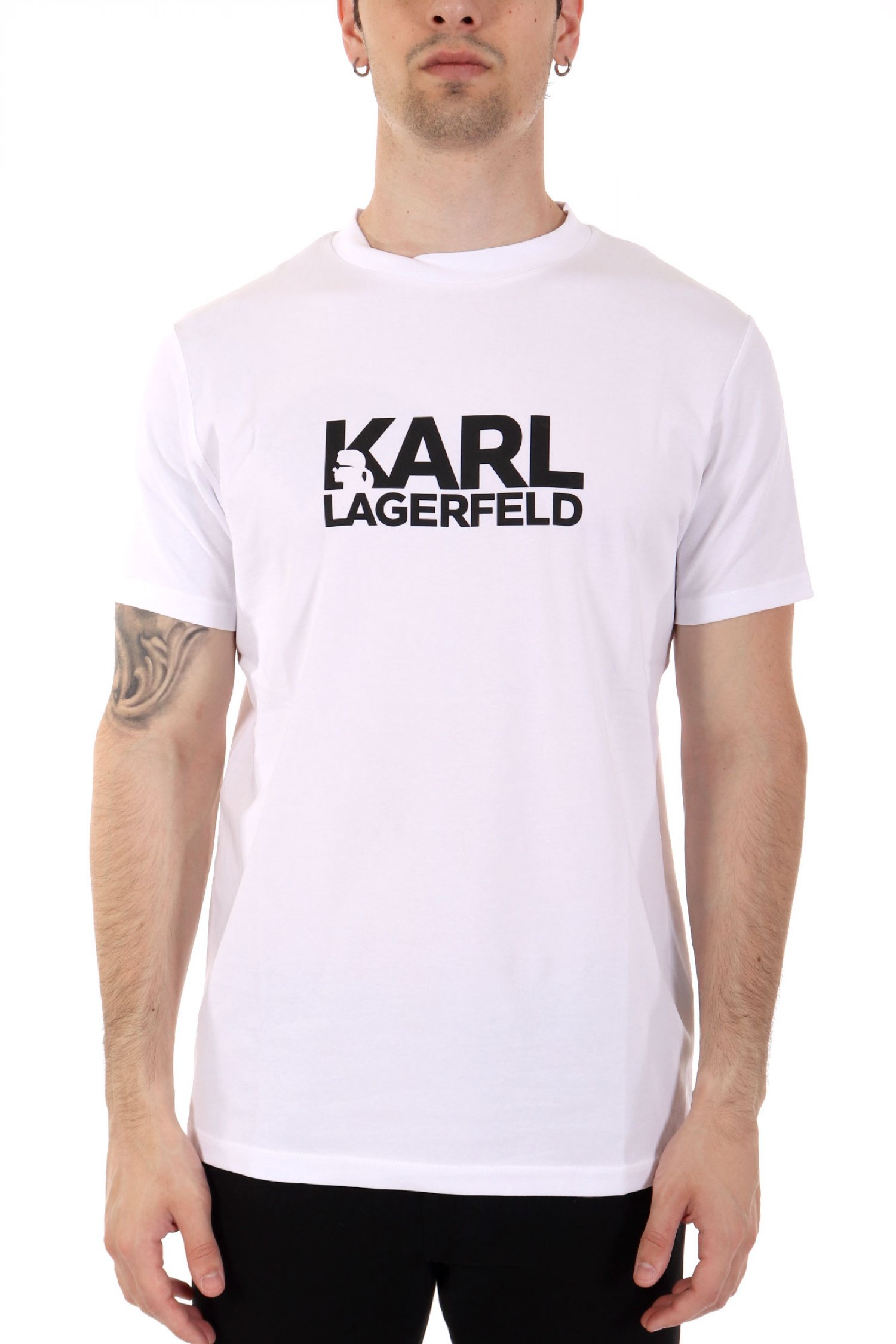 KARL LAGERFELD T-SHIRT LOGO ΛΕΥΚΟ