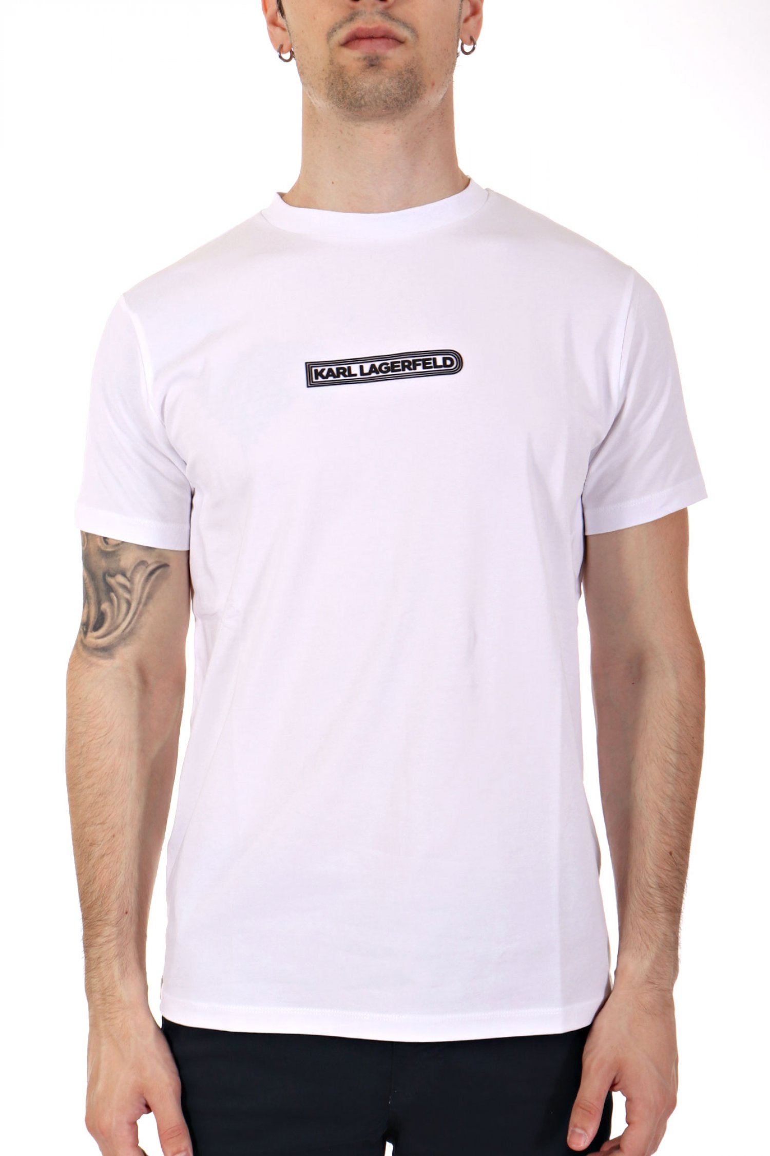 KARL LAGERFELD T-SHIRT LOGO ΛΕΥΚΟ