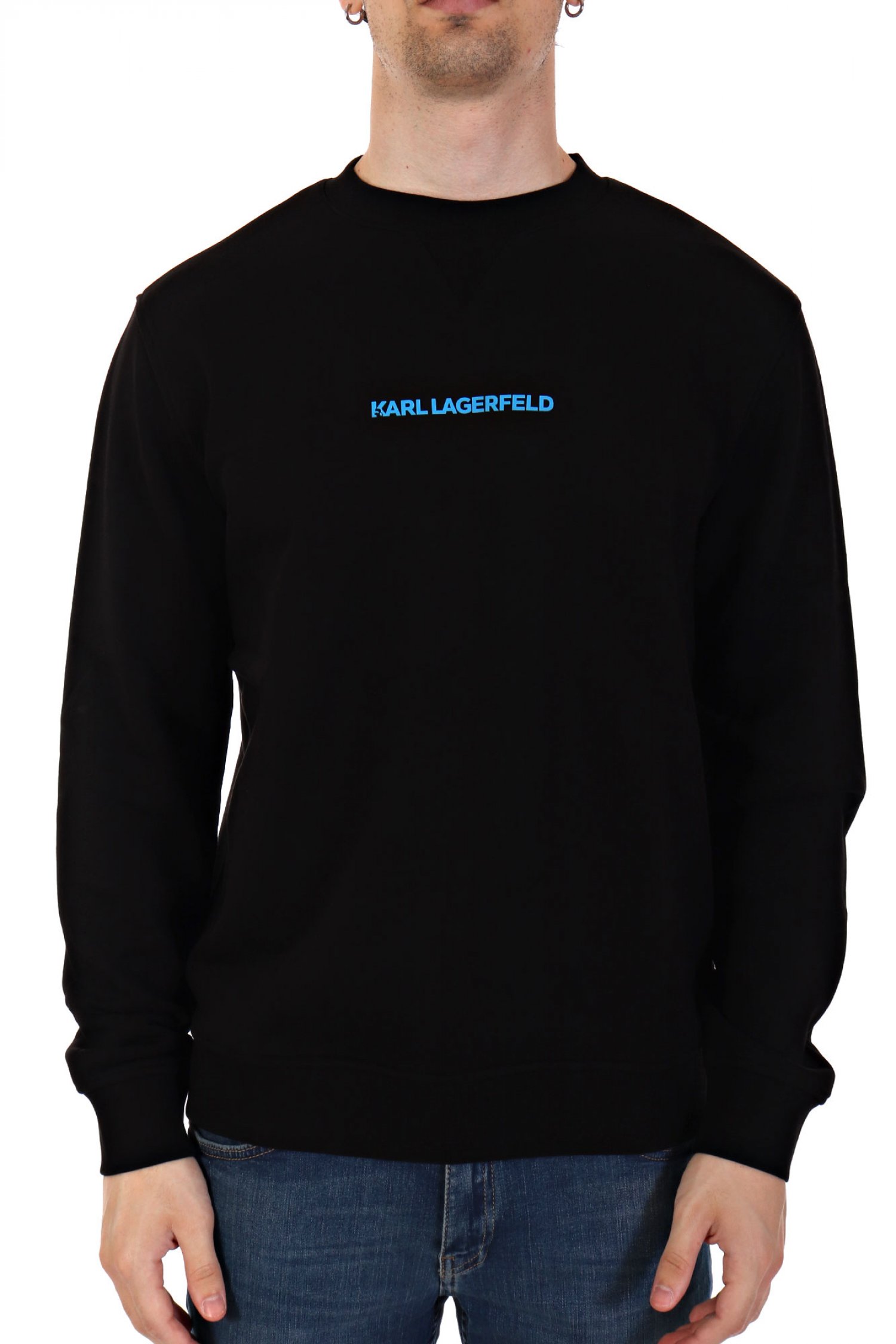 KARL LAGERFELD ΦΟΥΤΕΡ CREW NECK LOGO ΜΑΥΡΟ