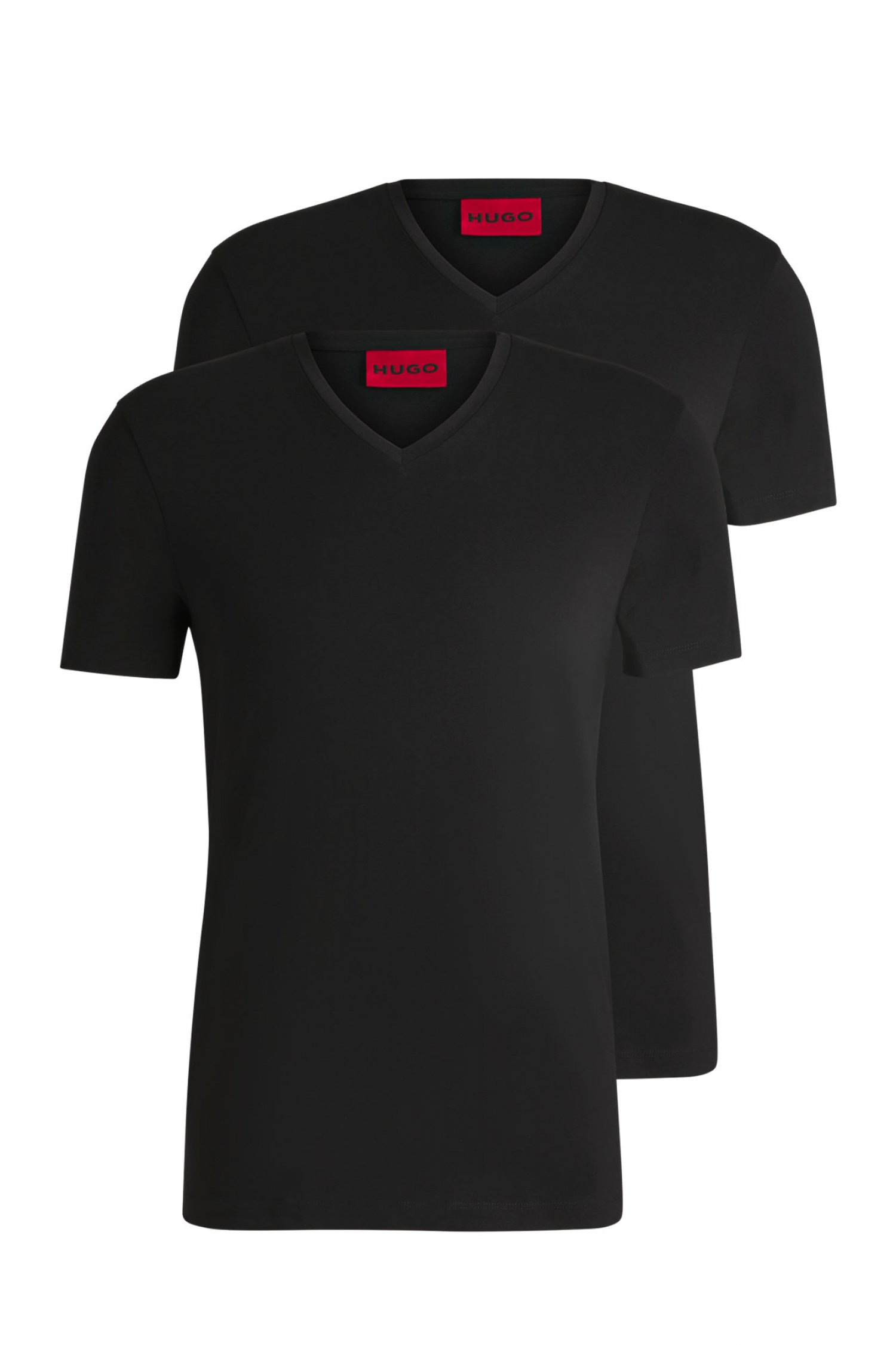 HUGO T-SHIRT ΕΣΩΡΟΥΧΑ DOUBLE PACK HUGO-V ΜΑΥΡΟ