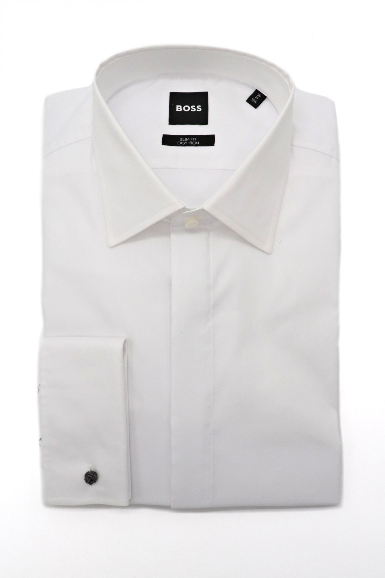 BOSS ΠΟΥΚΑΜΙΣΟ ΜΑΝΙΚΕΤΟΚΟΥΜΠΟ SLIM FIT EASY IRON H-HANK-TUX1-DC-224 ΛΕΥΚΟ