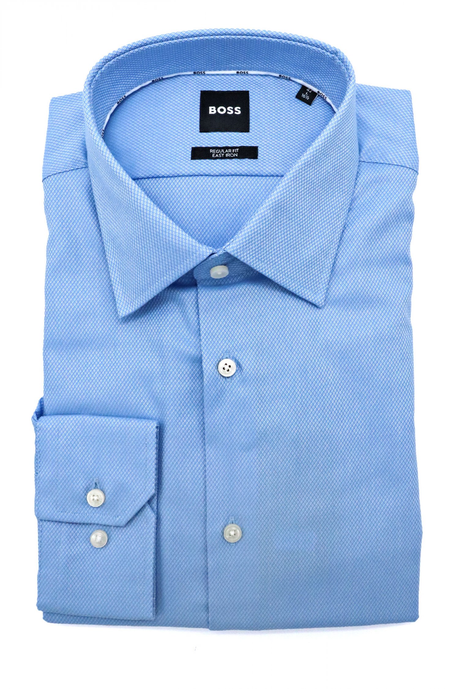 BOSS ΠΟΥΚΑΜΙΣΟ ΜΙΚΡΟΣΧΕΔΙΟ REGULAR FIT STRETCH EASY IRON H-JOE-kent-C1-214 ΣΙΕΛ